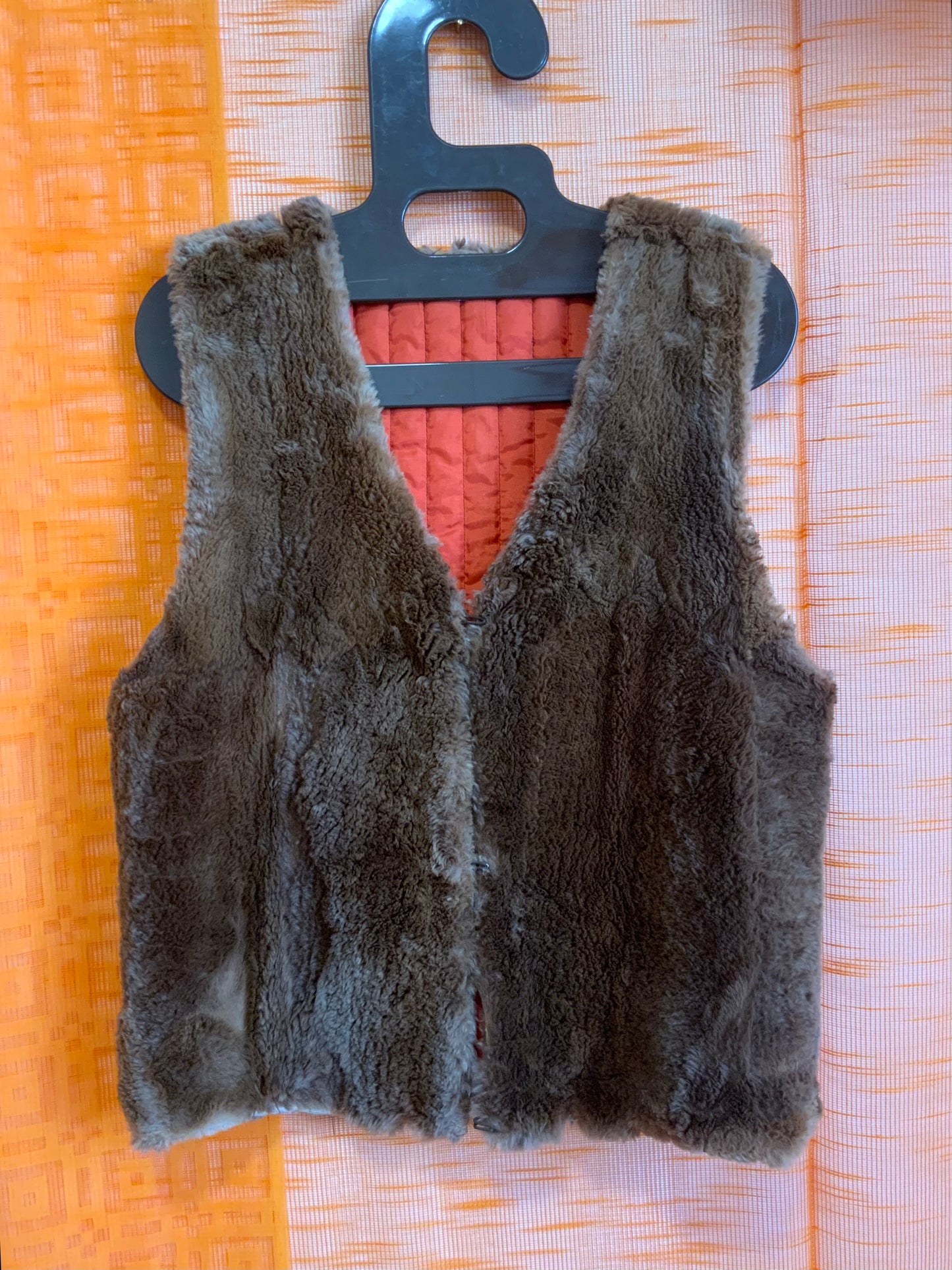 Gilet sans manche fait main 1970 Fourrure-