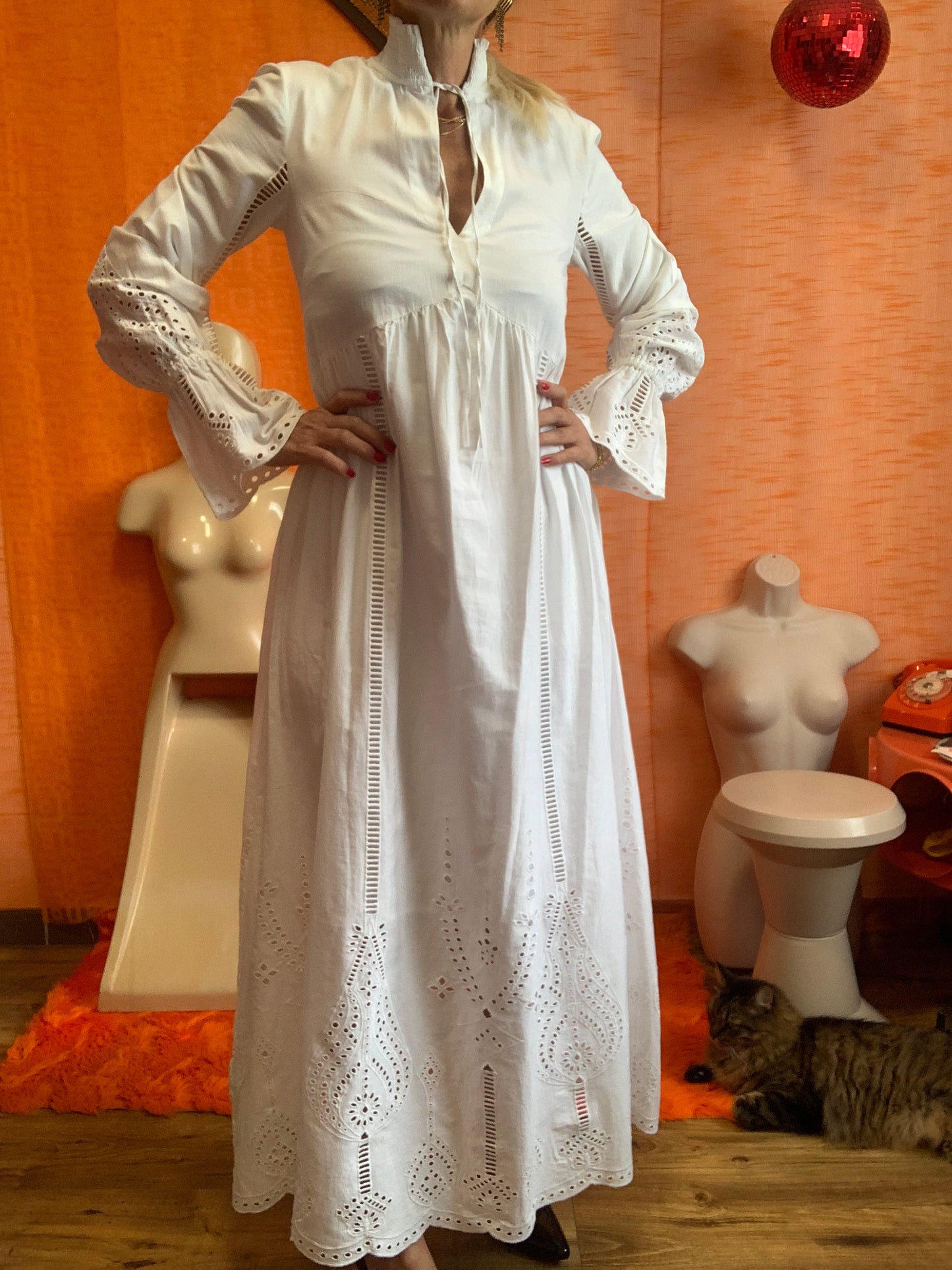 The Kooples Robe Longue Boheme Broderies Élégance - T1