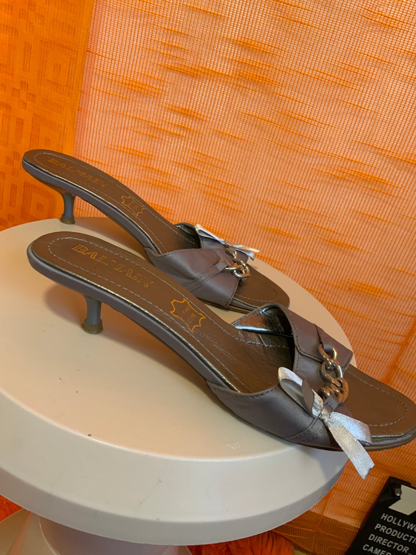 Escarpins Mules Talons Maison Balmain Vintage 1990- T37.