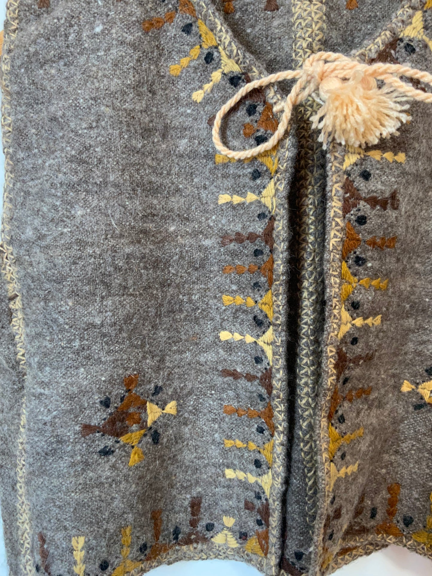 Gilet broderies Laine court Vintage- T38