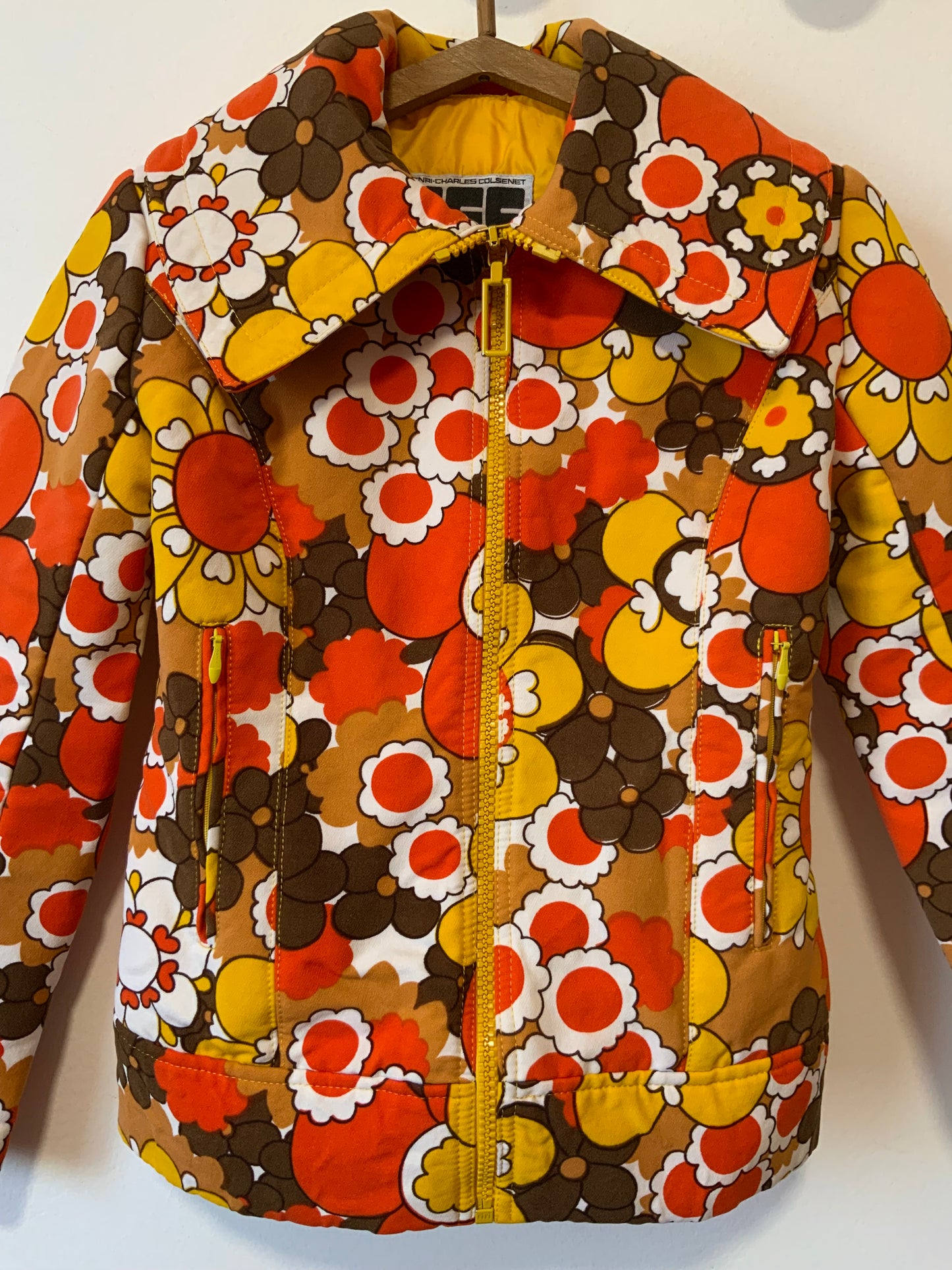 Colsenet Haut de gamme Ensemble Flowers power Vintage 1970 Pièce exceptionnelle- T32