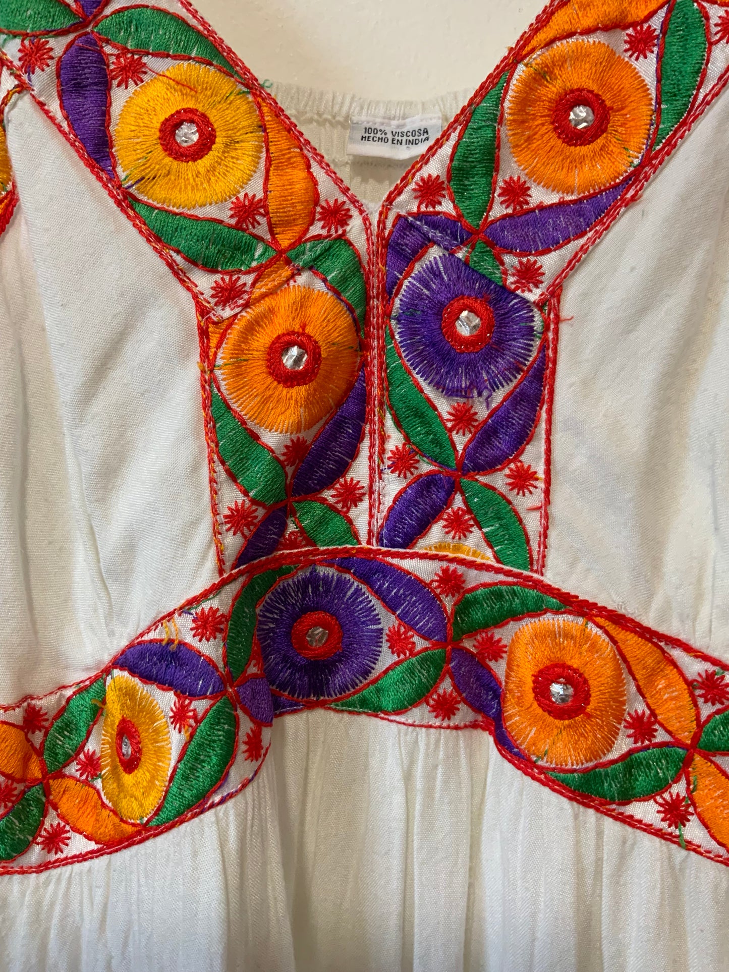 Robe Bohème Broderies Vintage 1990-T40