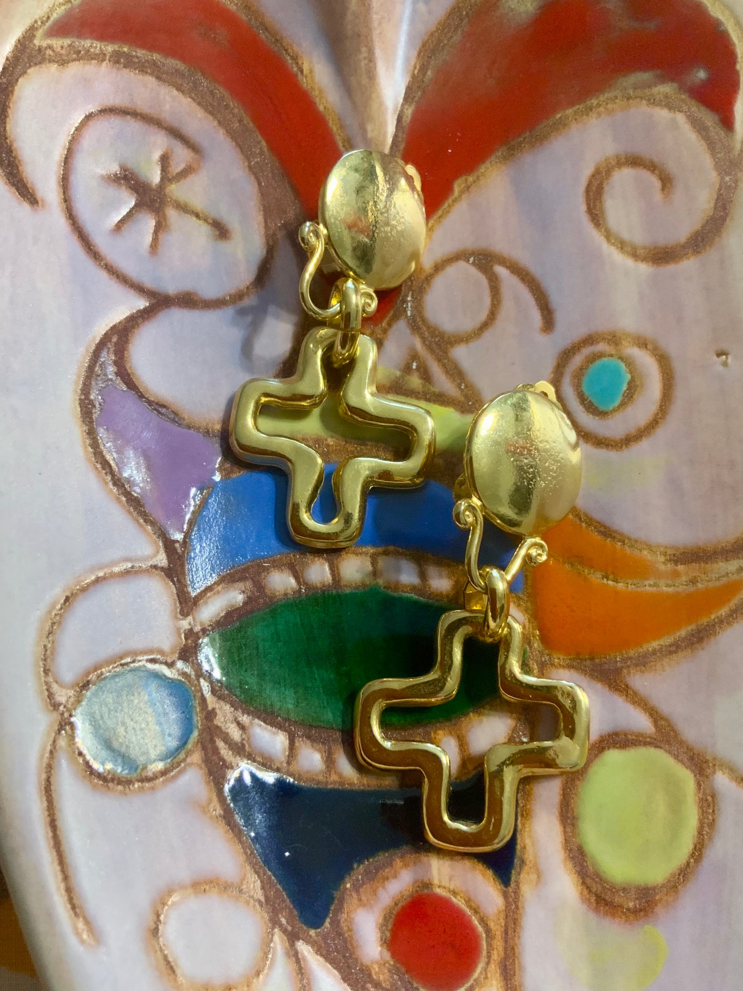 Boucles d’oreilles Croix Vintage 1990