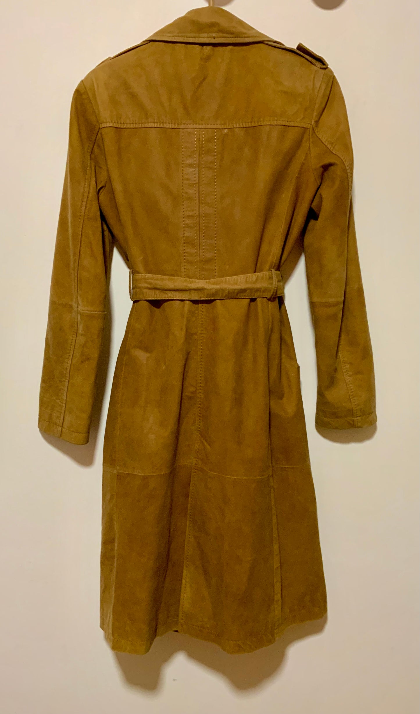 Trench en Cuir Daim marron Vintage 1990- T40