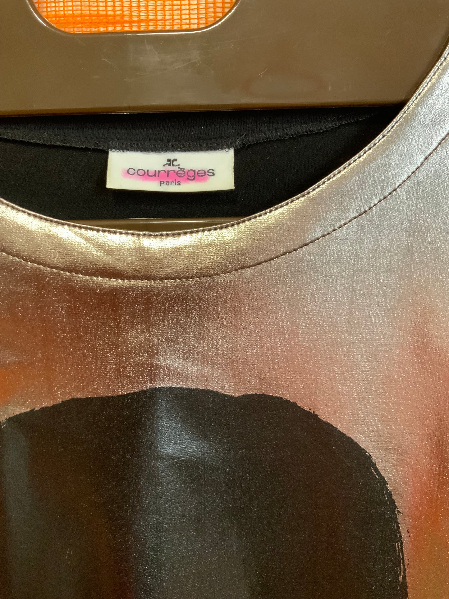 Top Courrèges Visage argenté Vintage- Original Rare- T40 maxi.