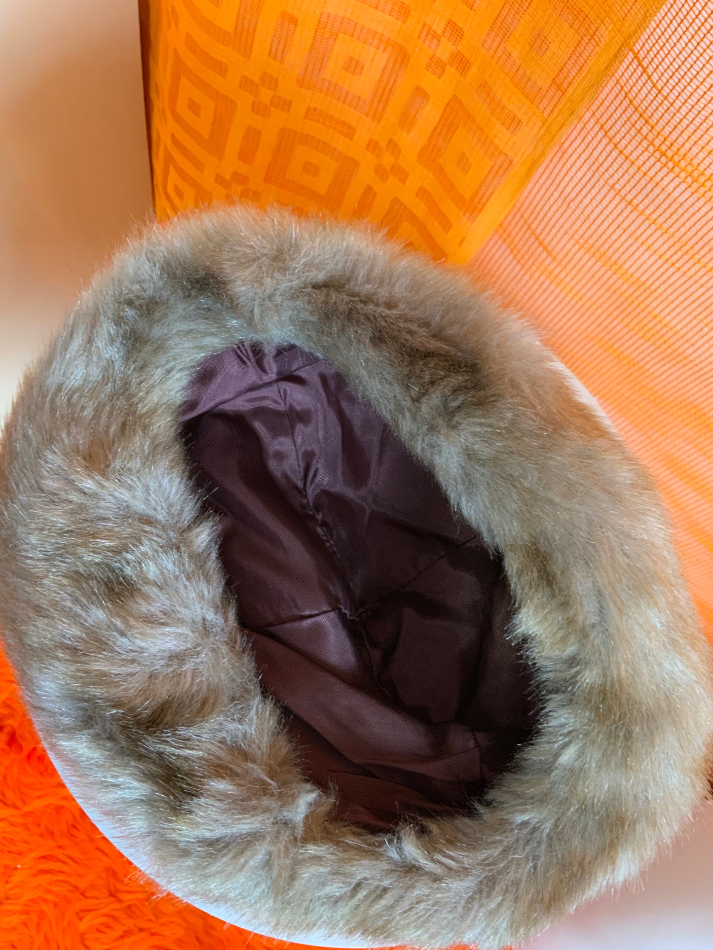 Toque fourrure synthétique Vintage 1970 -