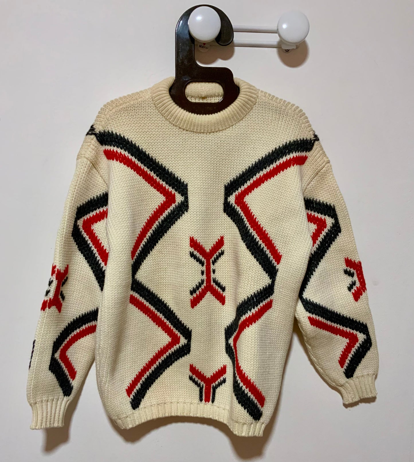 Gros Pull tricoté Laine Vintage Pépite