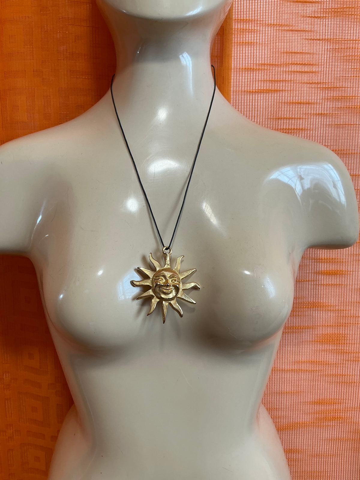 Collier Soleil Métal doré Vintage 1990-