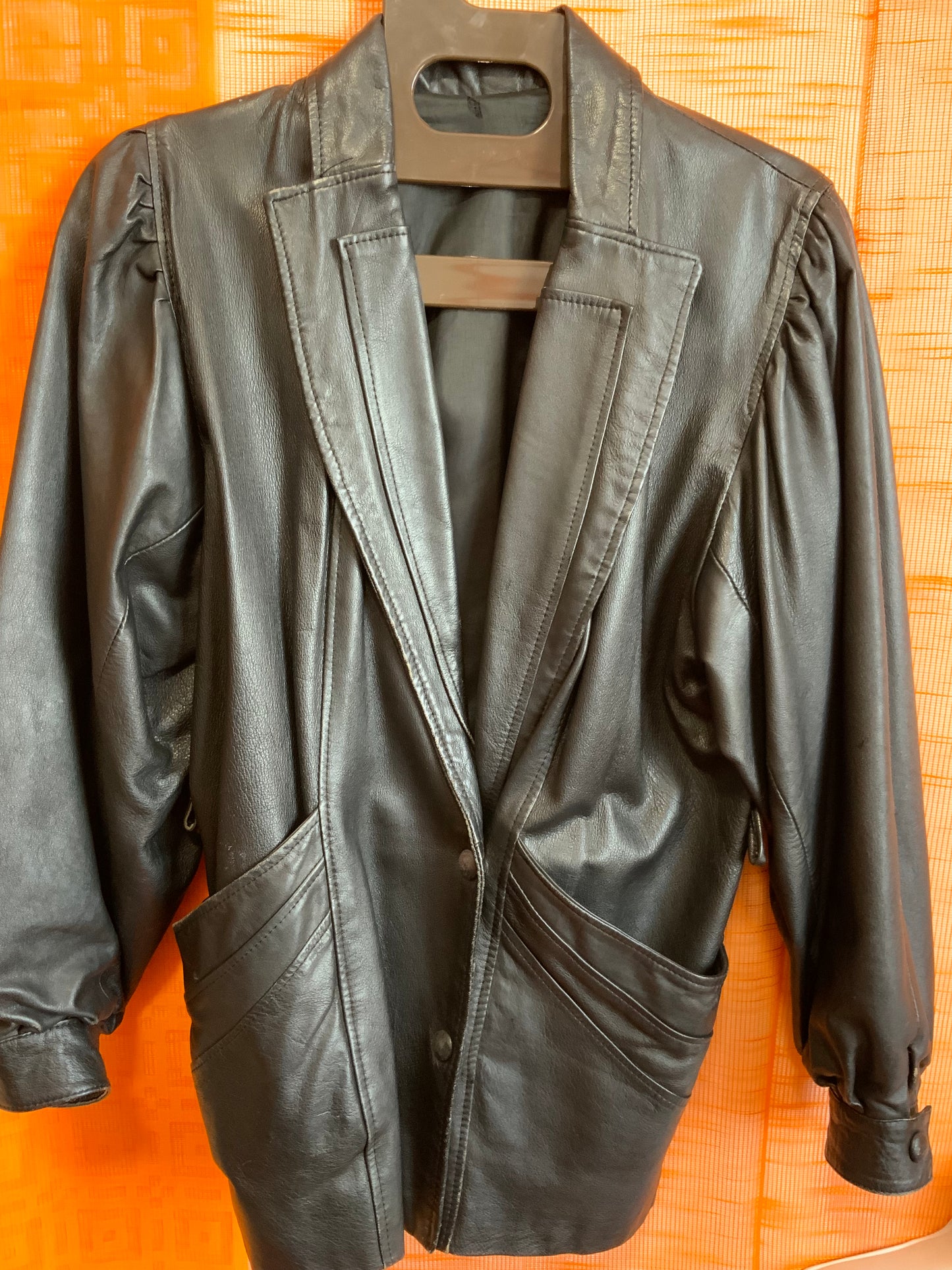 Veste cuir Vintage 1980 Élégance - T42