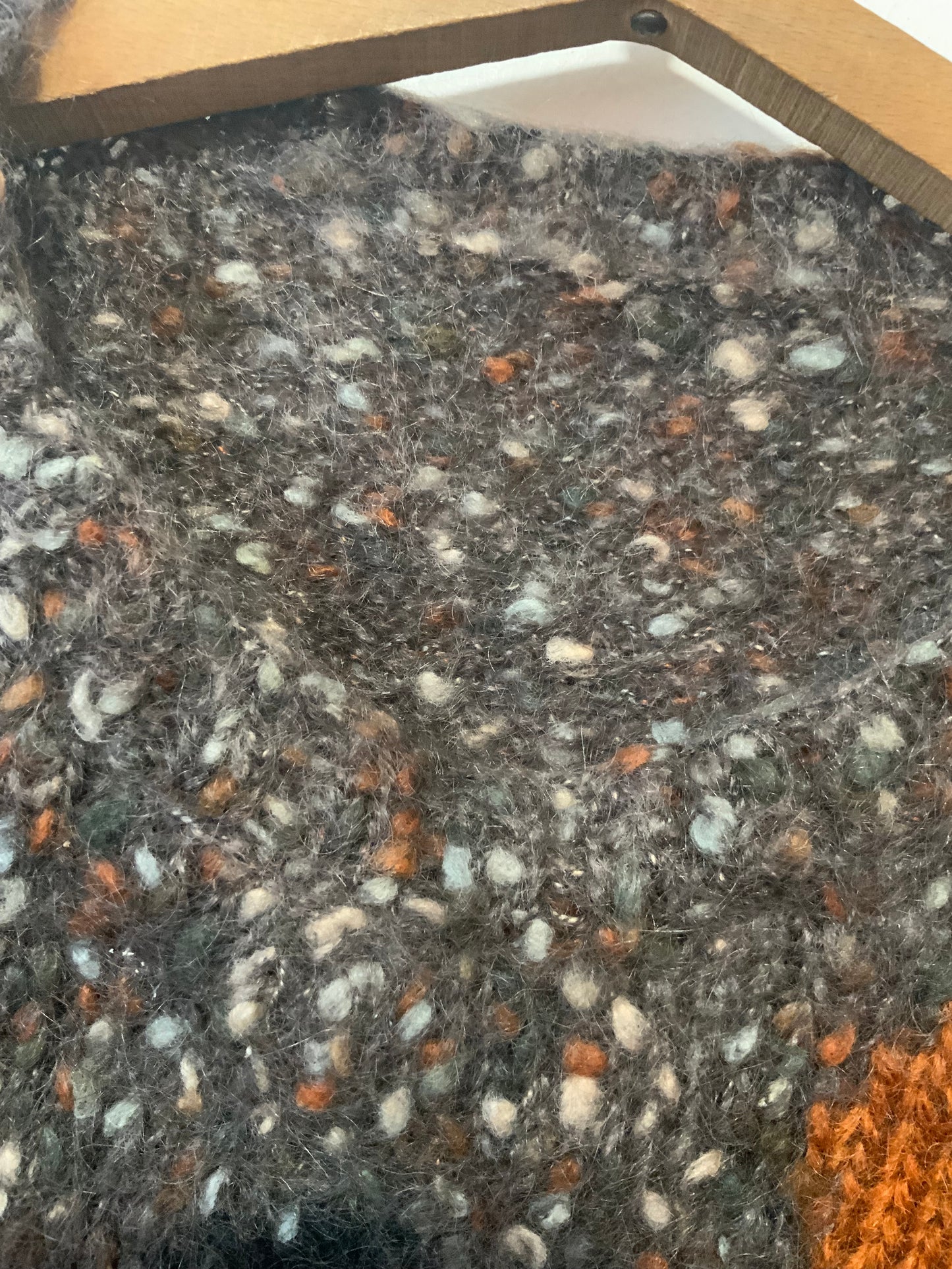 Superbe Pull tricoté en laine et mohair Vintage 1980