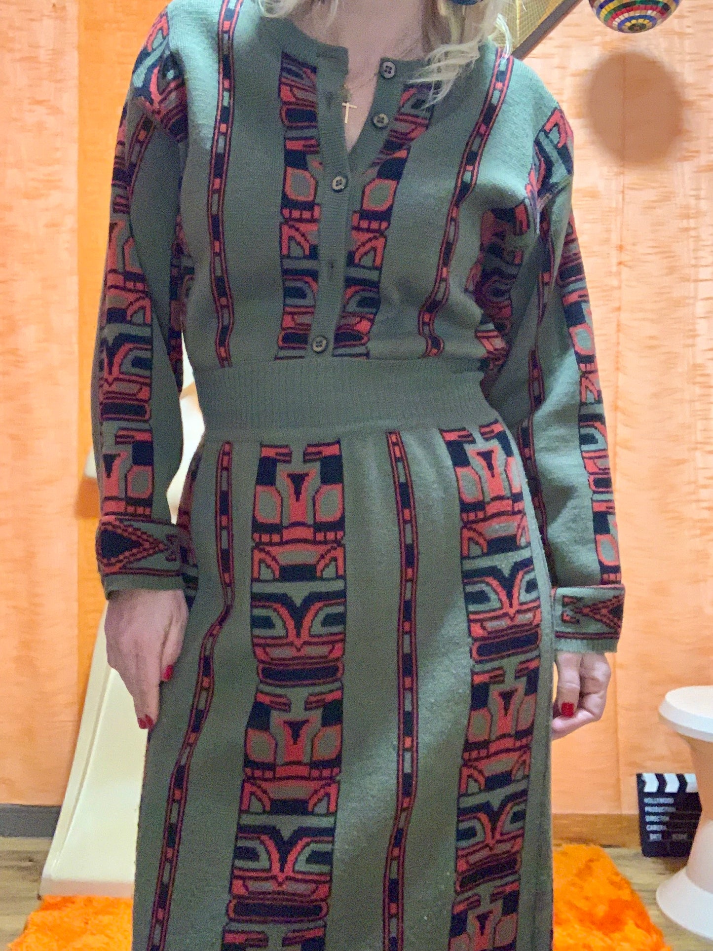 Ensemble Vintage Laine Rodier Motifs Élégance