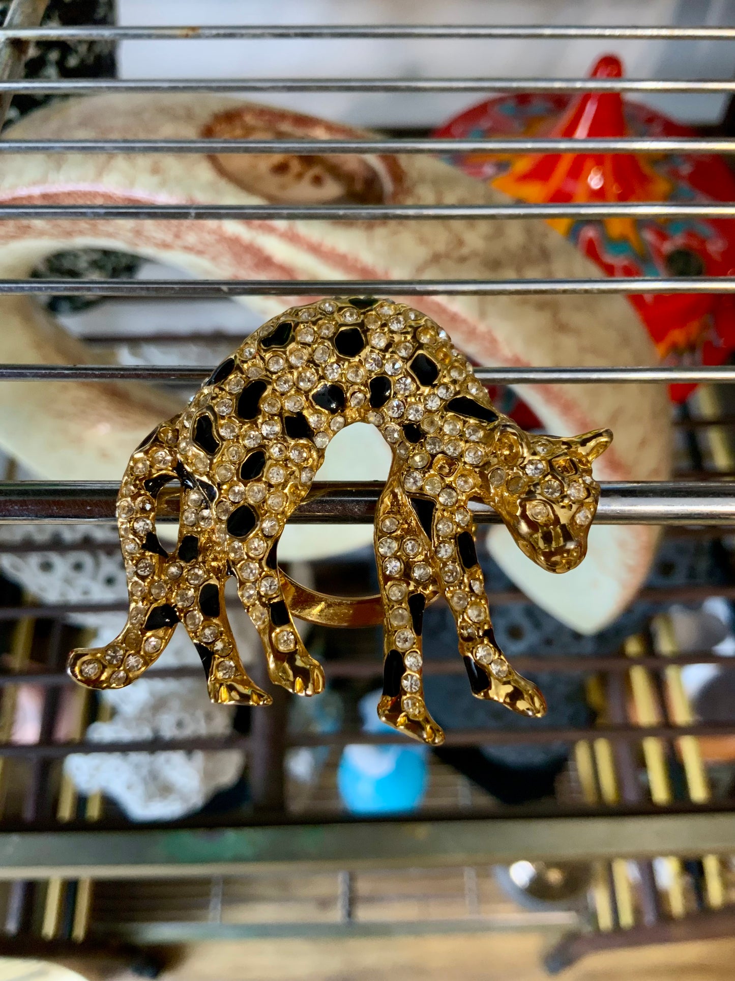 Pince à Foulards Léopard Vintage