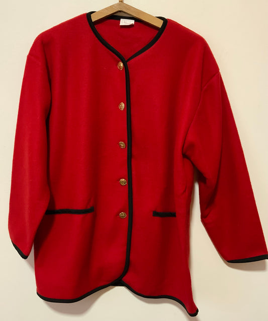 Veste Polaire Rouge Vintage 1990 Classique- T44