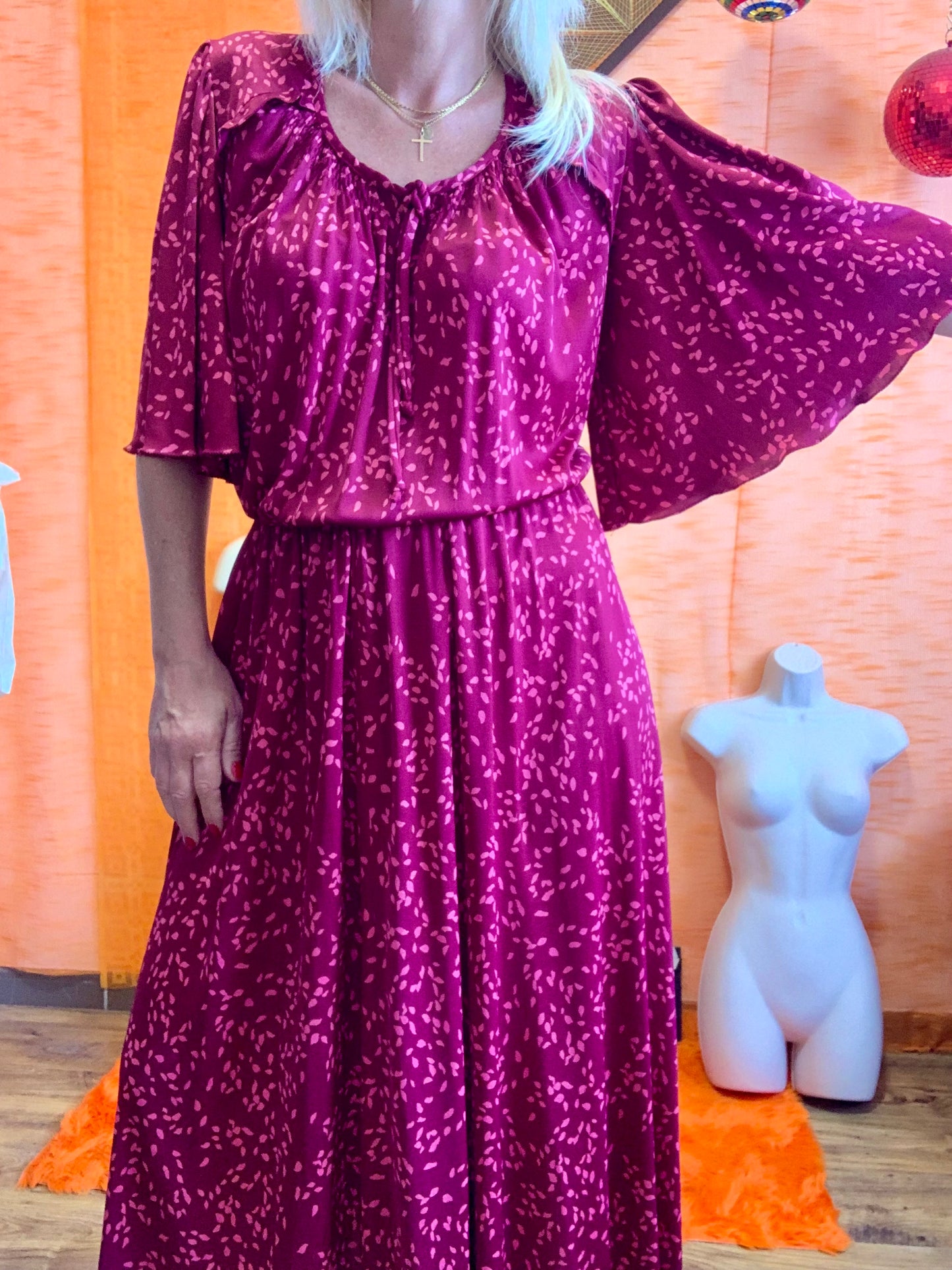 Robe élégante grandes manches Vintage- T42