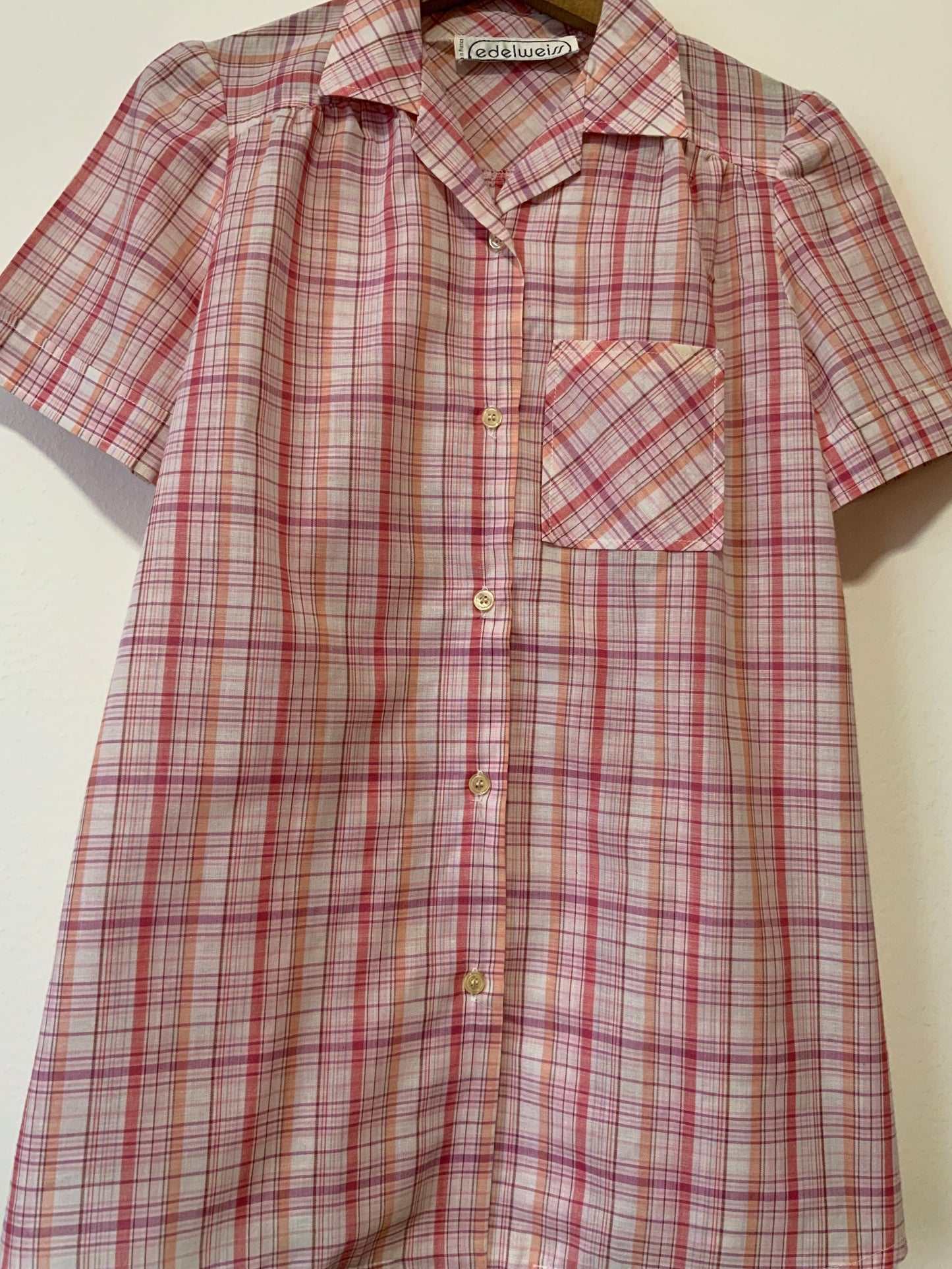 Chemise À carreaux France 1980 Vintage- T36