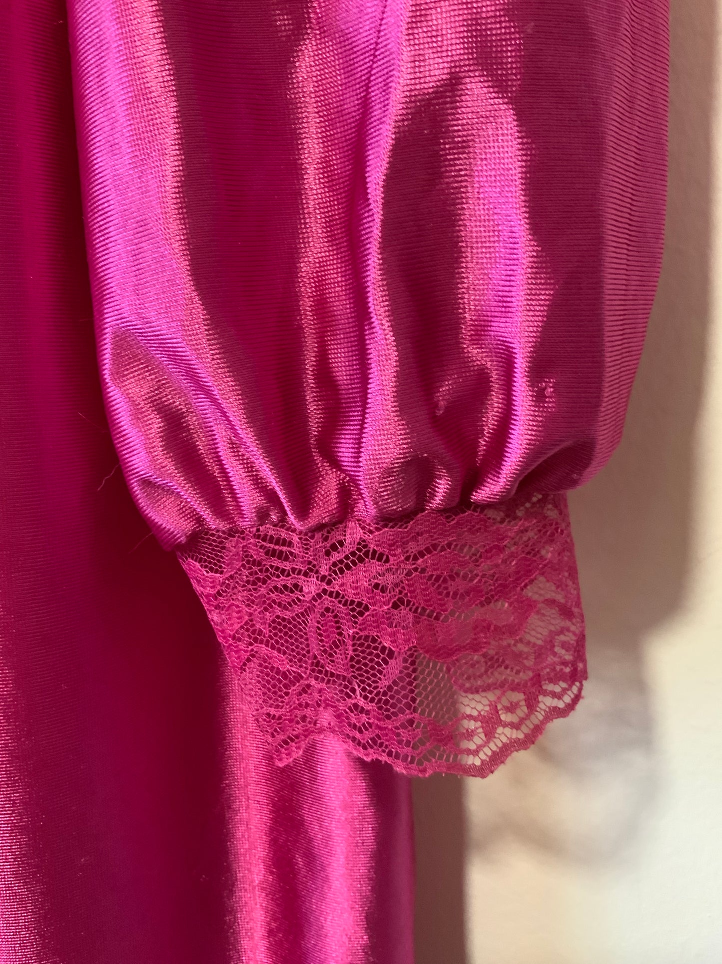 Déshabillé Fuchsia Dentelle Vintage -T44 🌸