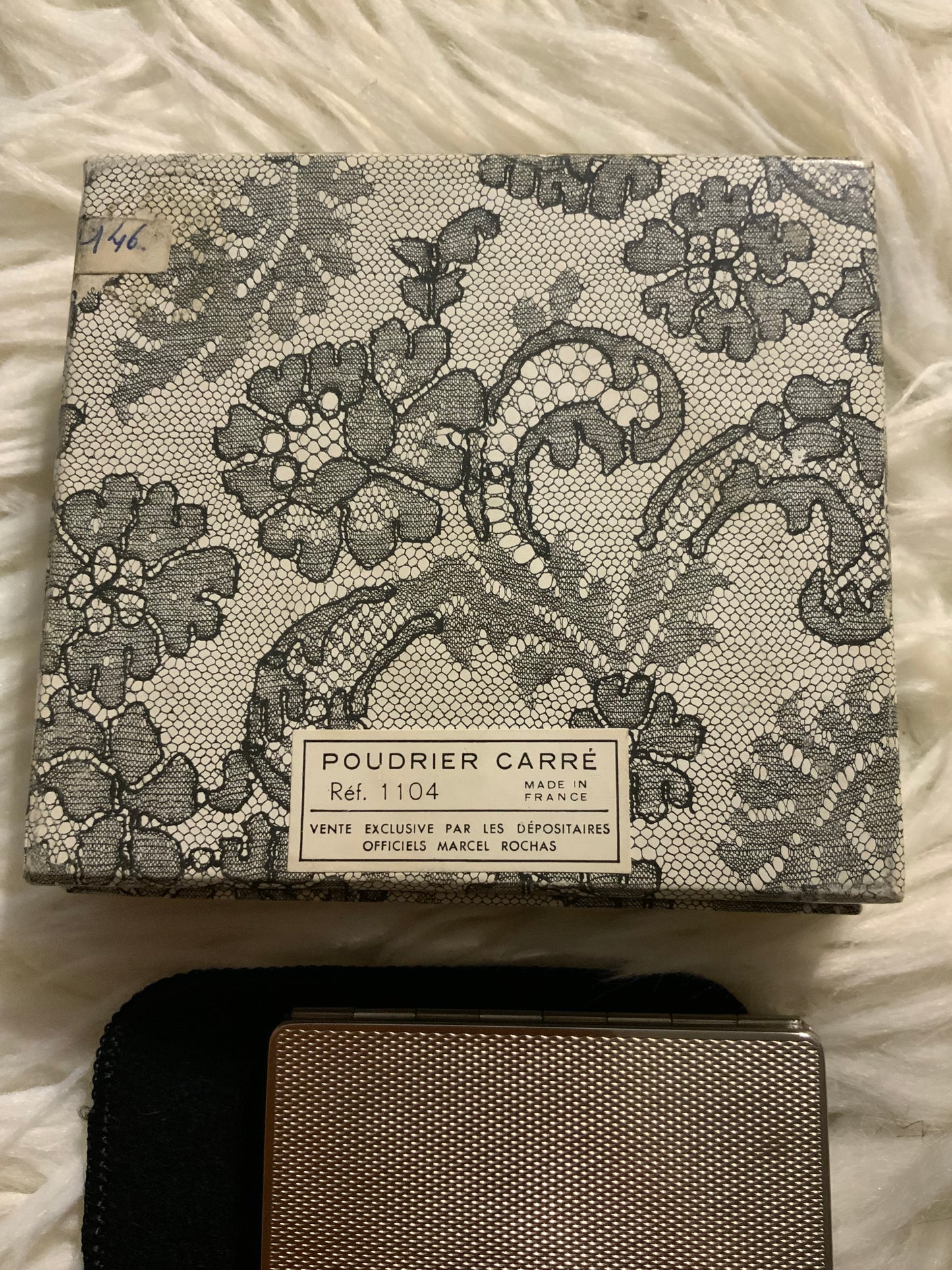 Poudrier Carré Rochas Paris France Vintage 1945 Collection