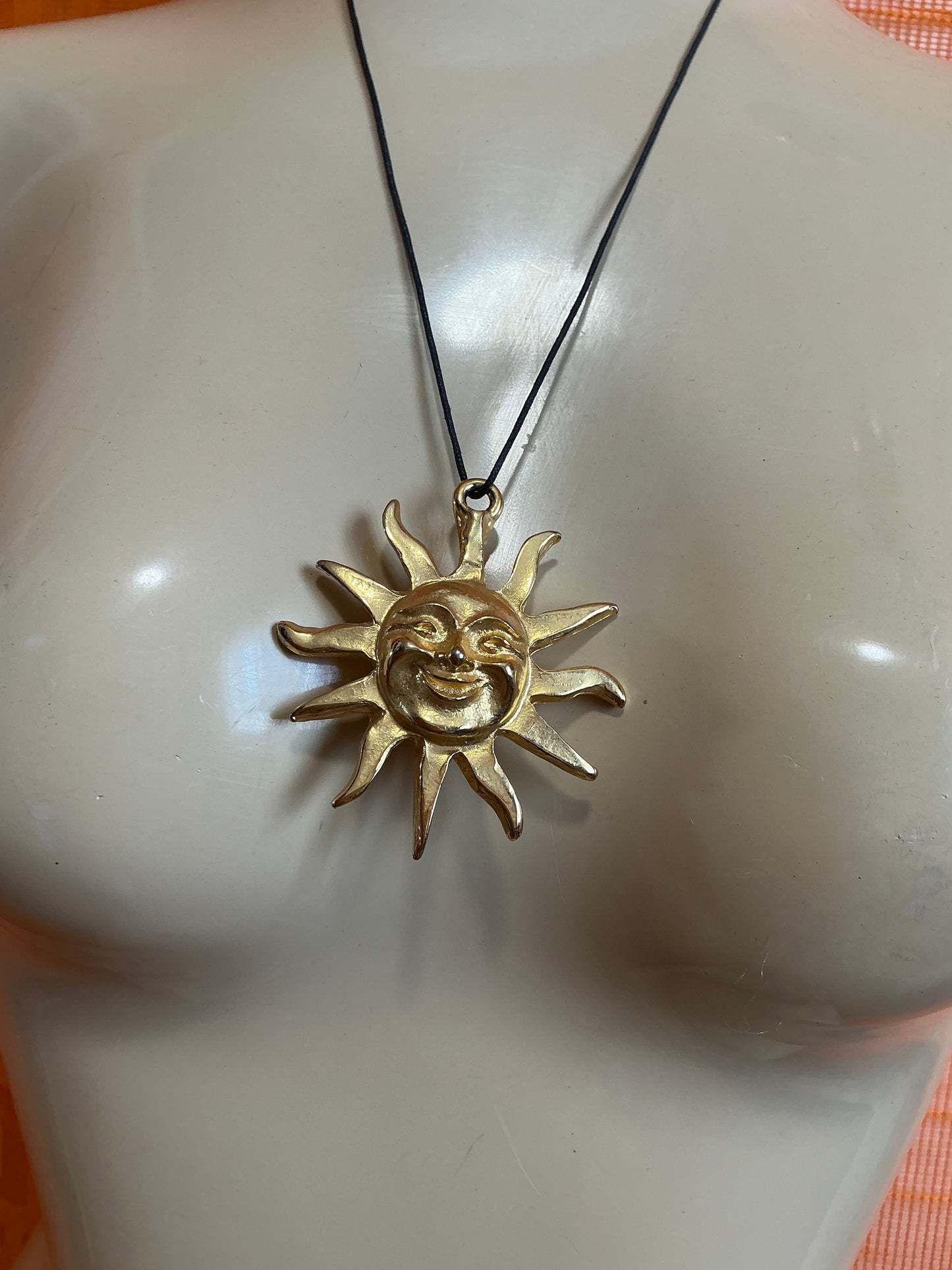 Collier Soleil Métal doré Vintage 1990-