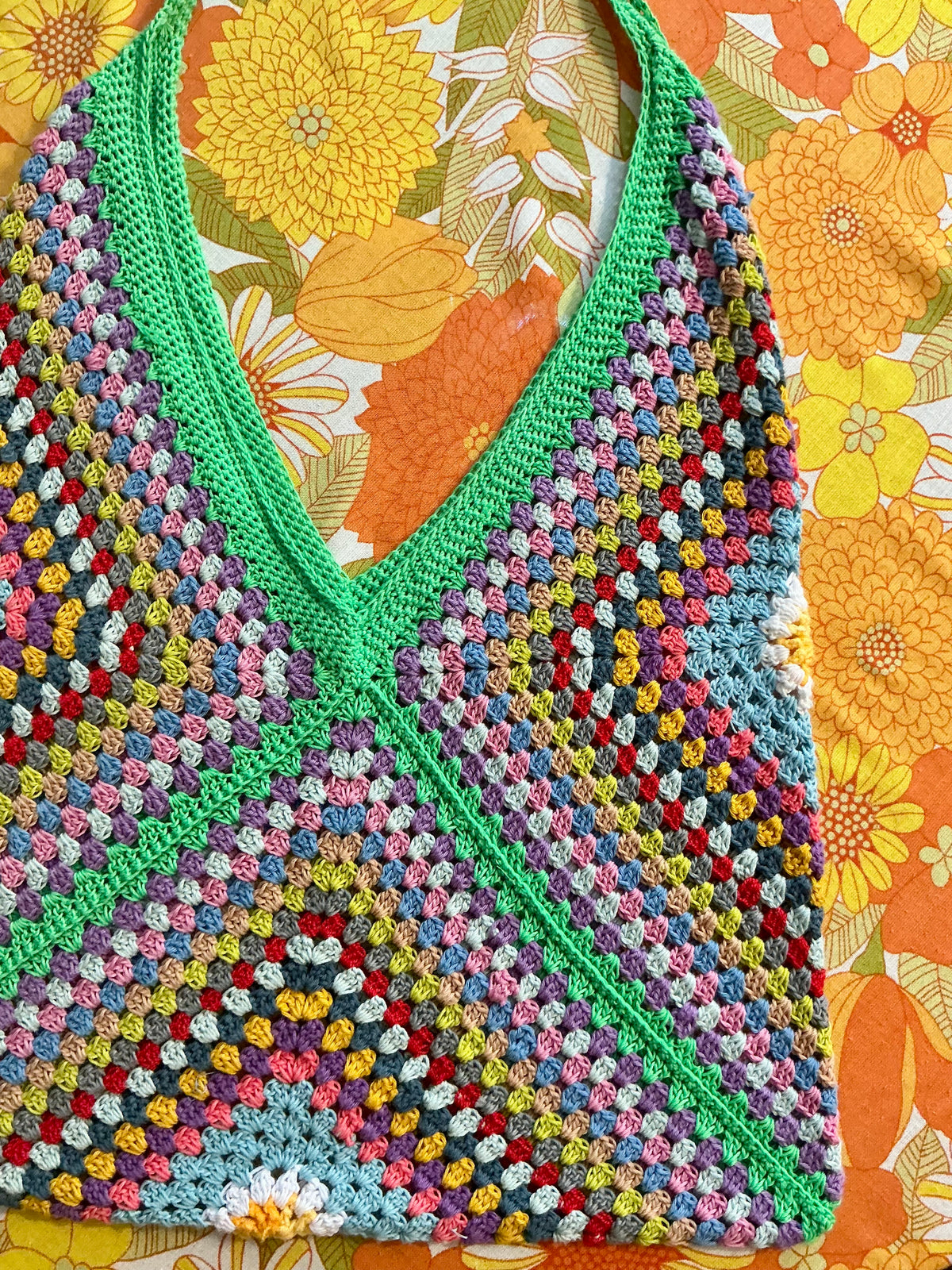 Sac Vintage Crochet Original Fait Main -