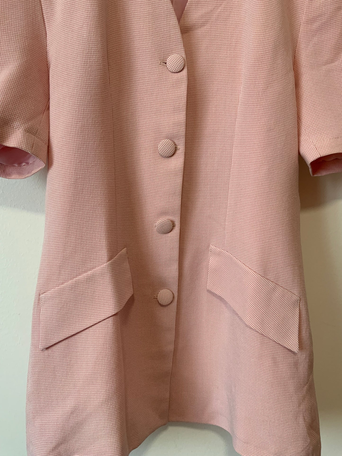Ensemble Robe et Veste longue Vintage 1990 Carreaux pieds de poule Élégance - T40