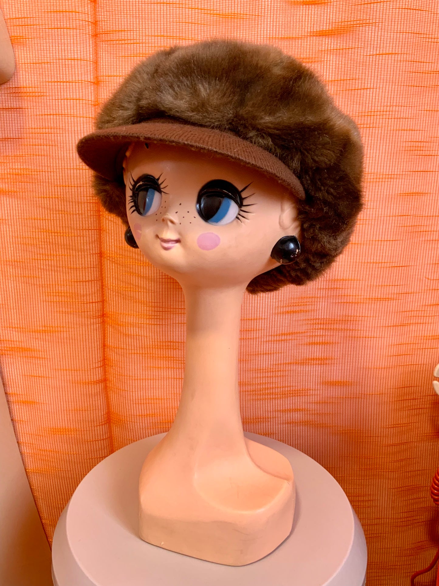 Casquette 1970 France Vintage Fourrure Synthétique