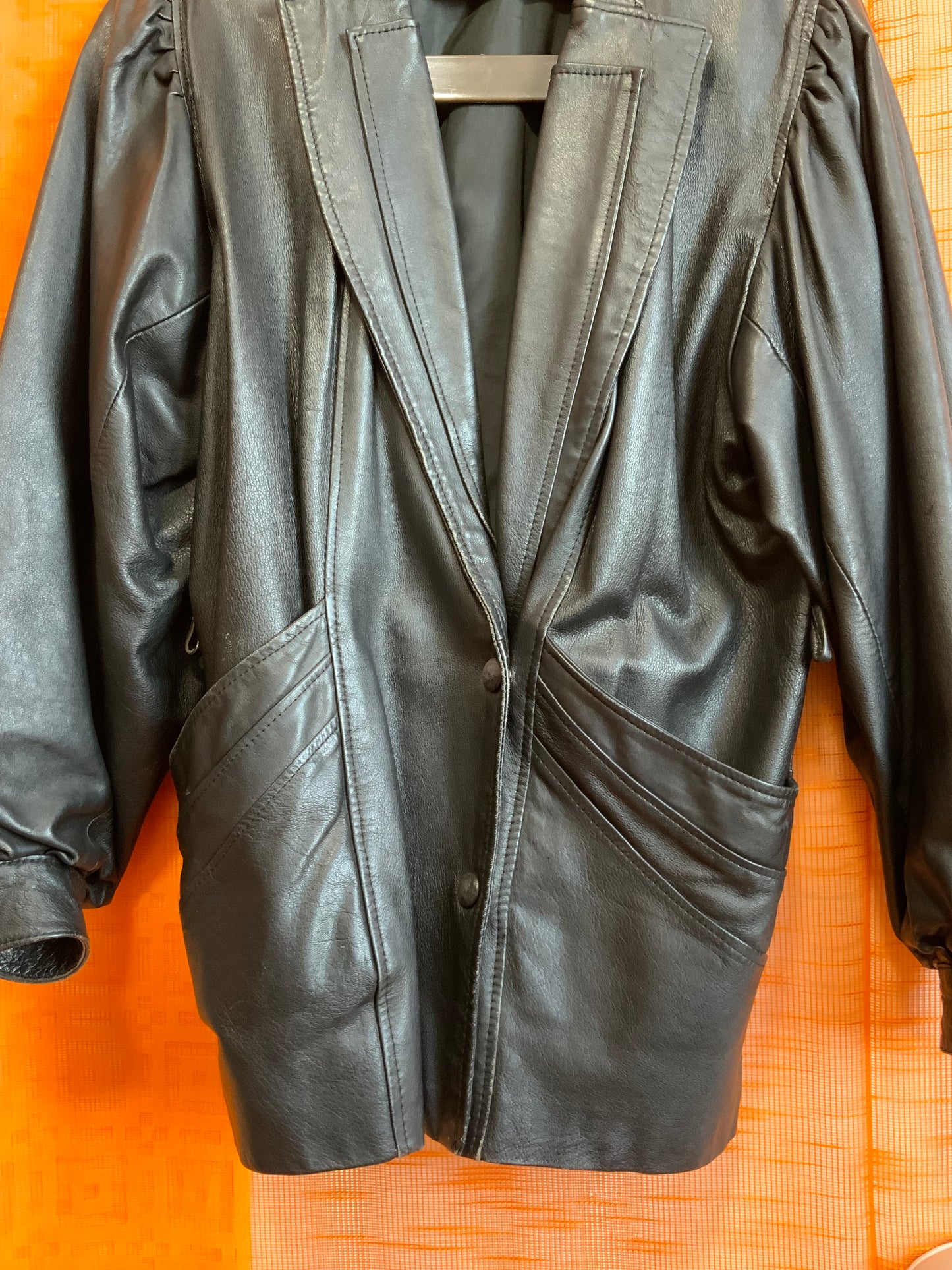 Veste cuir Vintage 1980 Élégance - T42
