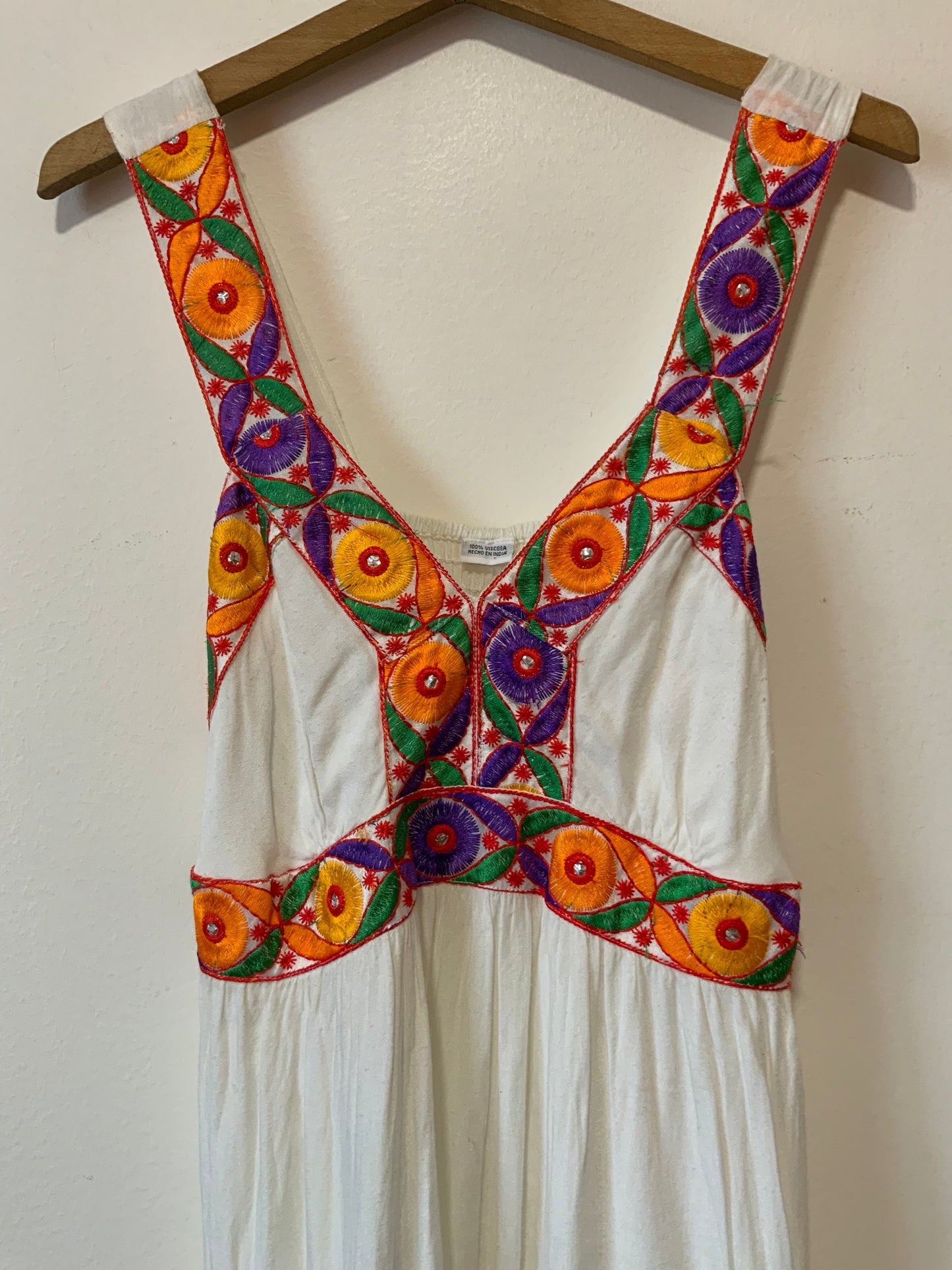 Robe Bohème Broderies Vintage 1990-T40
