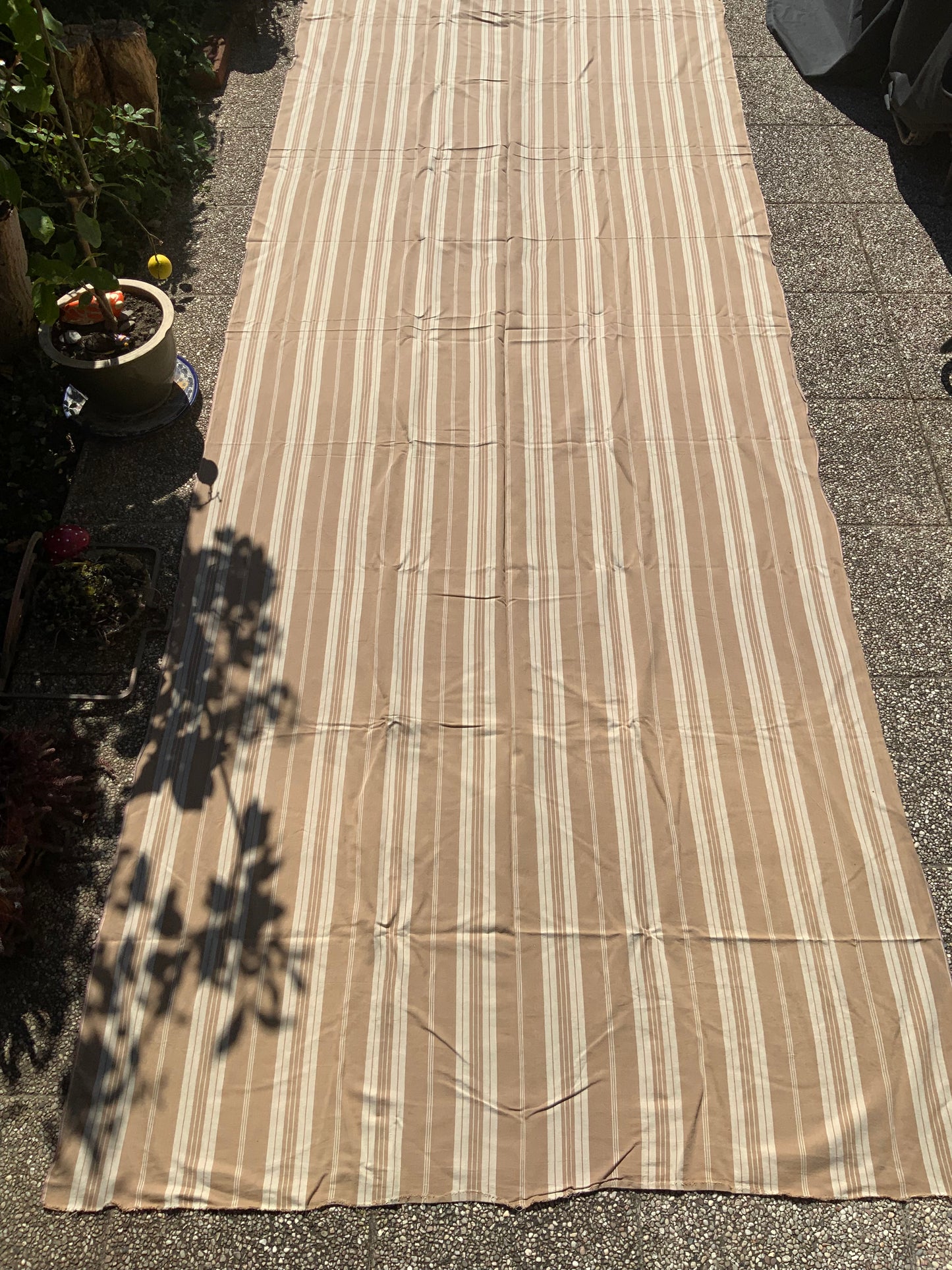 Toile Ancienne de matelas Rayures Vintage 4 mètres.