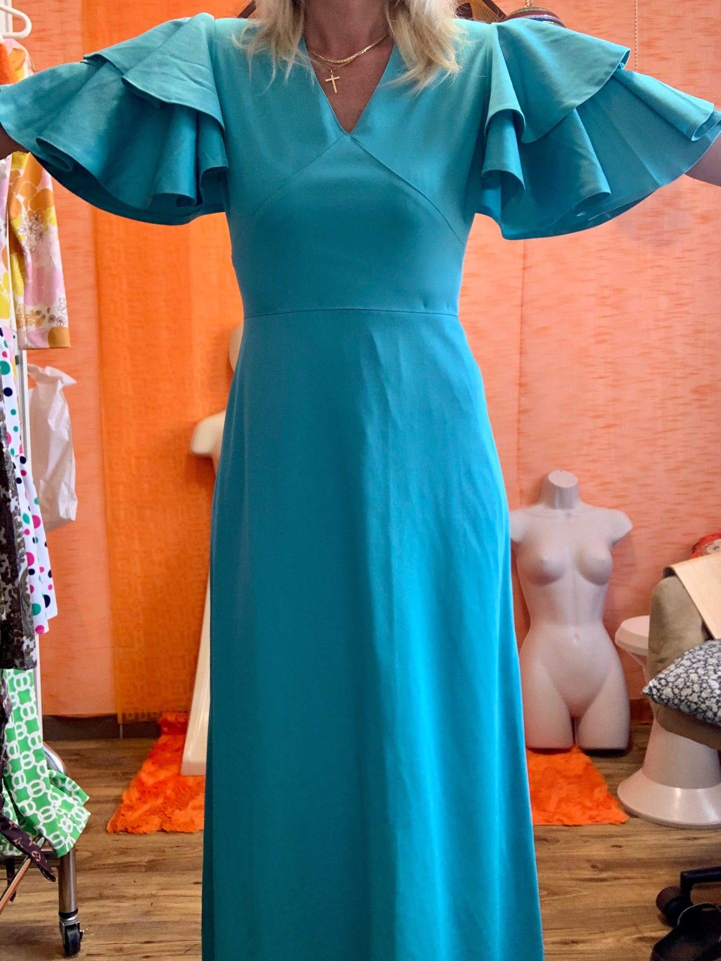 Superbe Robe longue Vintage 1970 Confection Création Main- T36