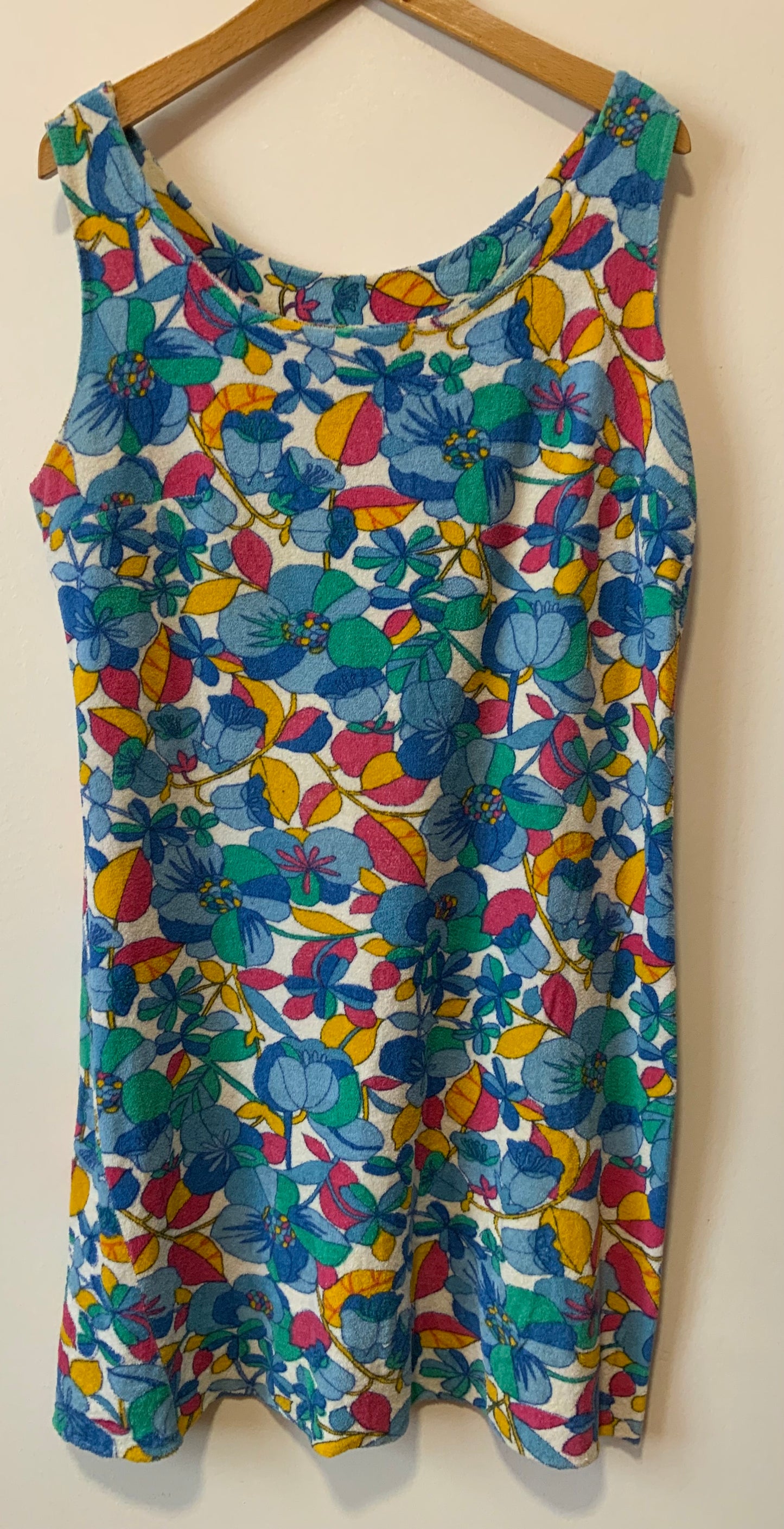 Robe a fleurs en matiere Eponge Vintage Belgium 1960/70- T52