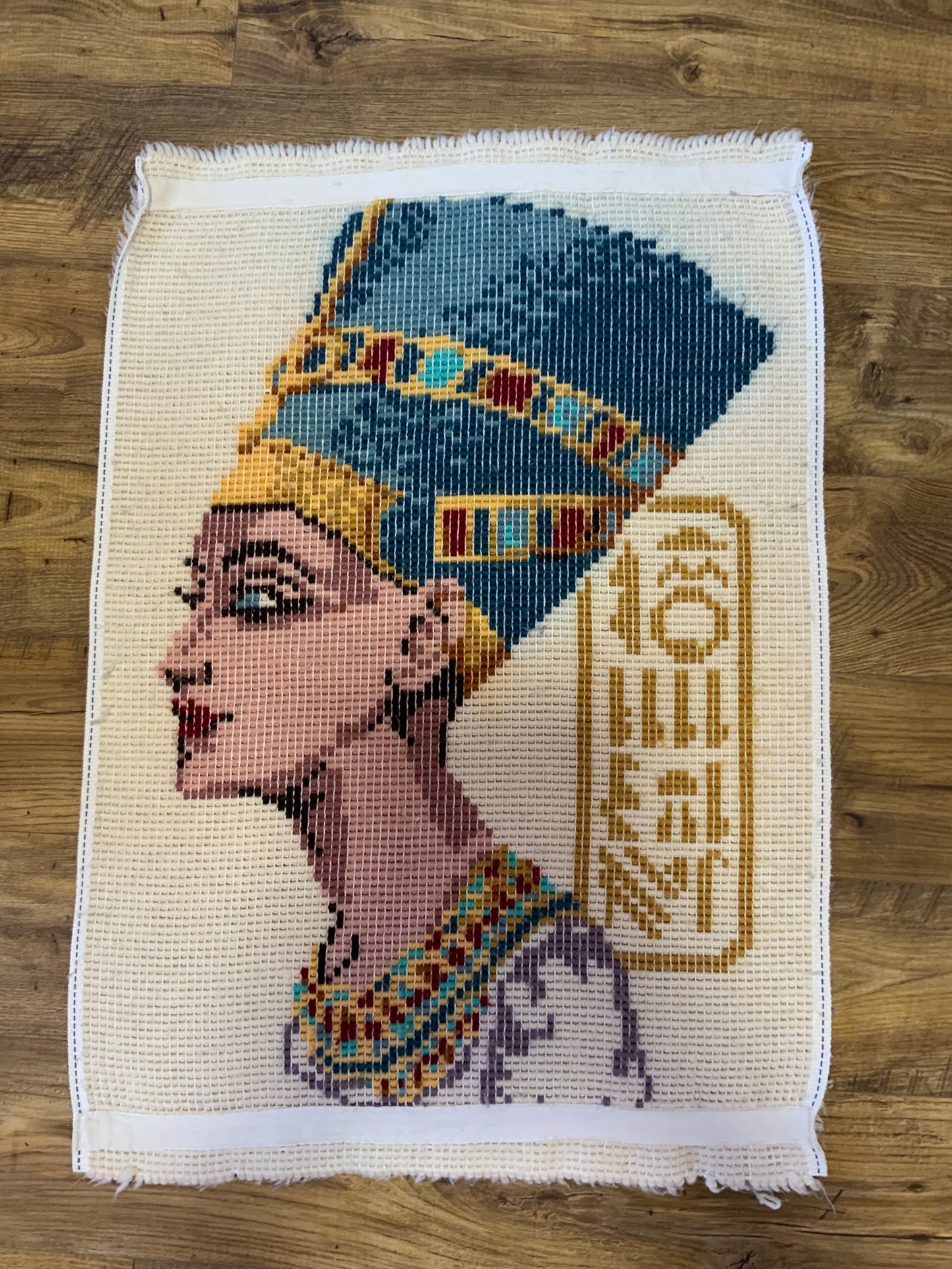 Tapis Laine Égypte Vintage Fait main Nefertiti