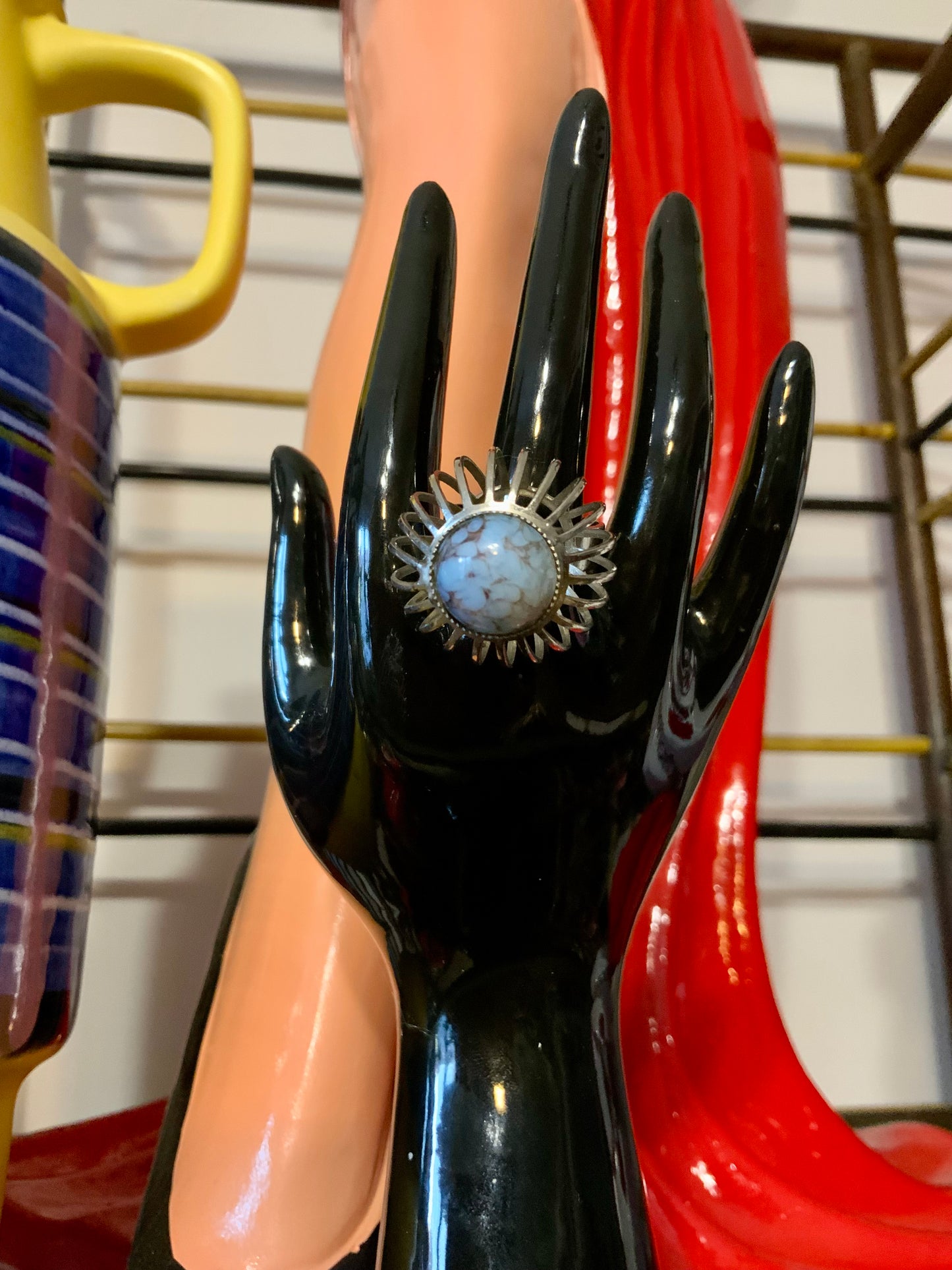 Bague Design Original Vintage 1980 Pierre Naturelle