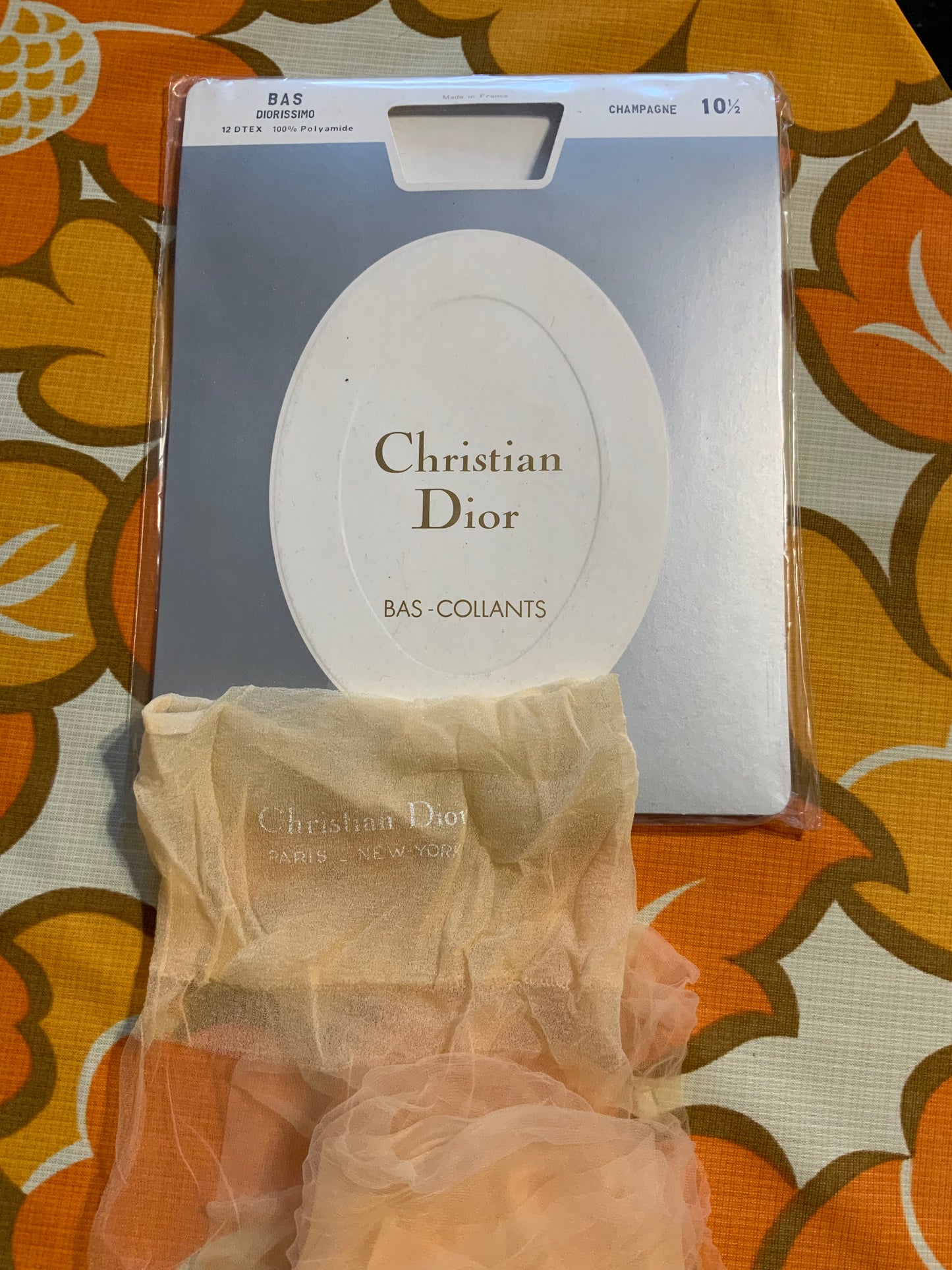 Bas Christian Dior Ancien Nude Vintage