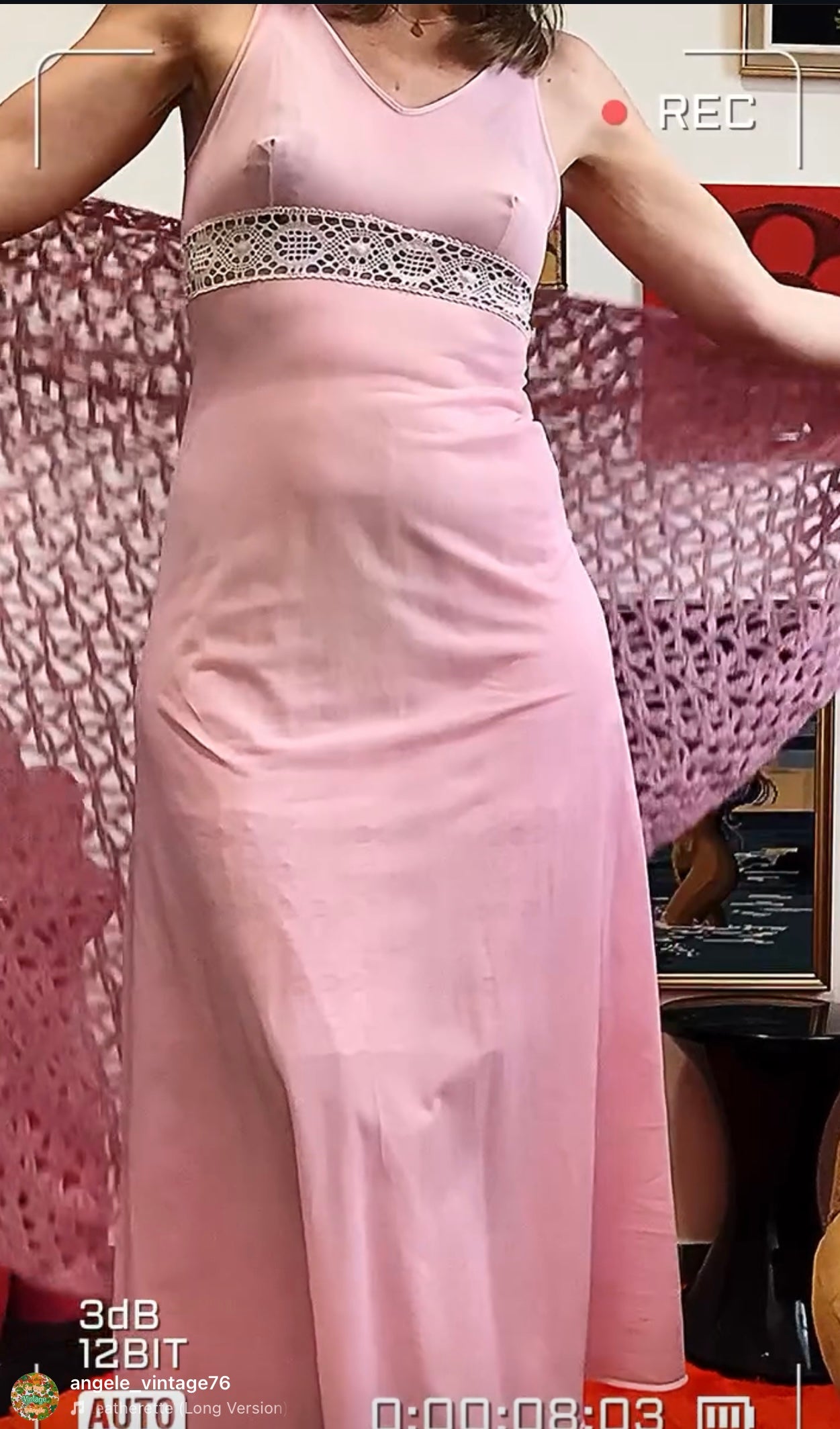 Robe Nuisette Vintage 1970 Romantique- T34