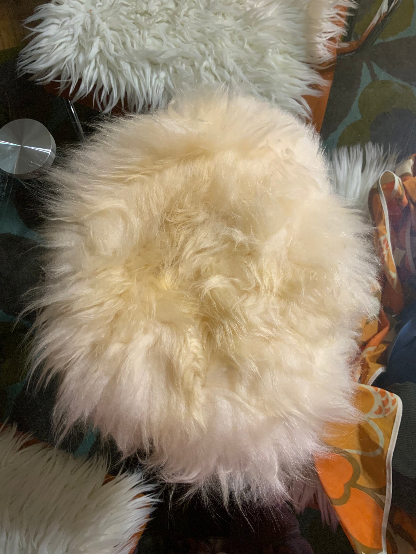 Toque en fourrure Blanche confection Main Vintage 1960/70