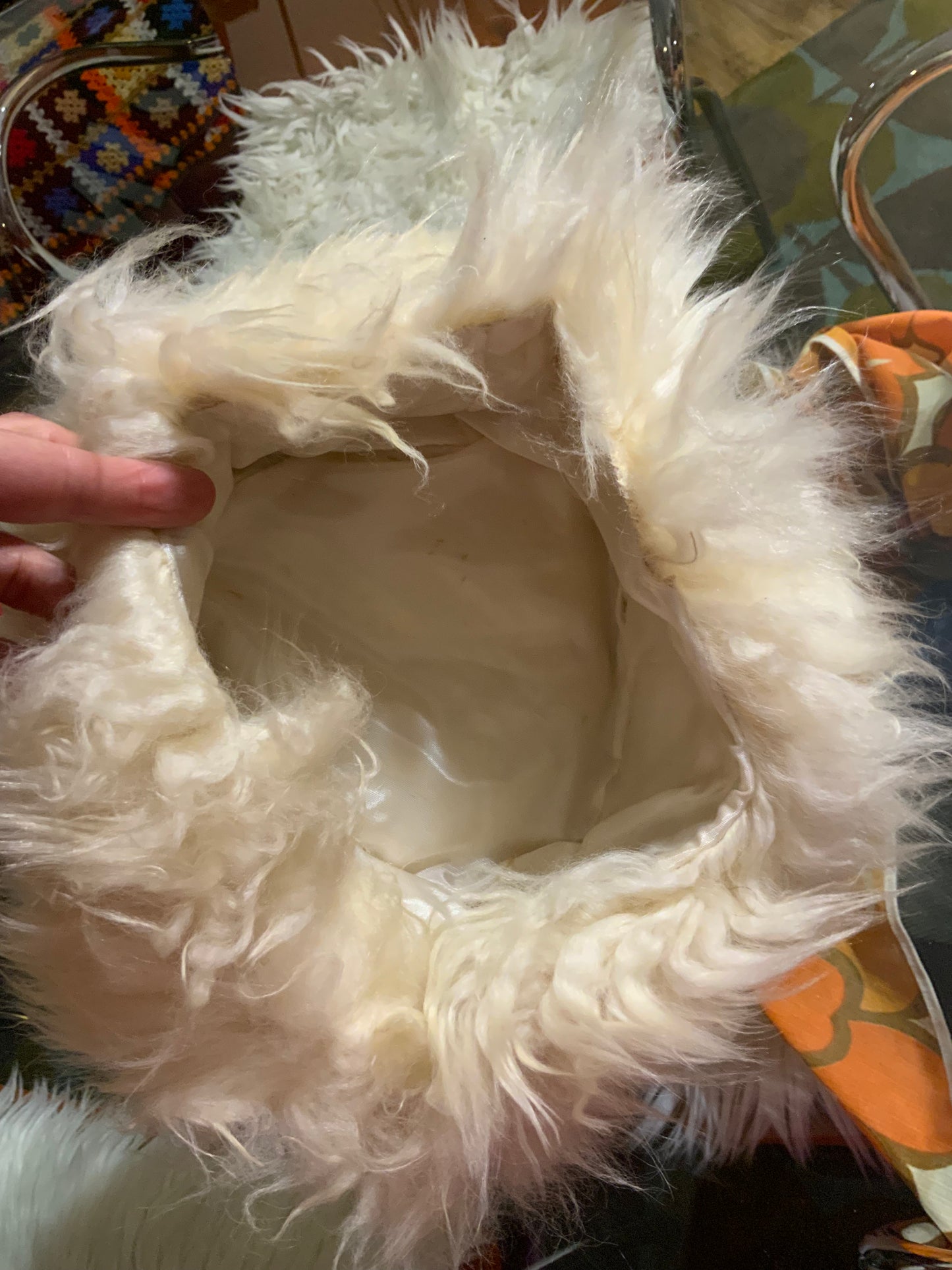 Toque en fourrure Blanche confection Main Vintage 1960/70