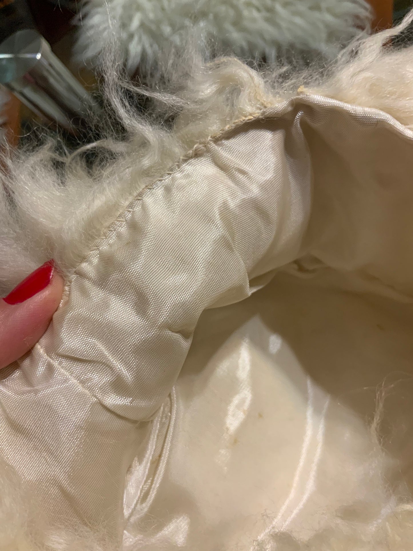 Toque en fourrure Blanche confection Main Vintage 1960/70