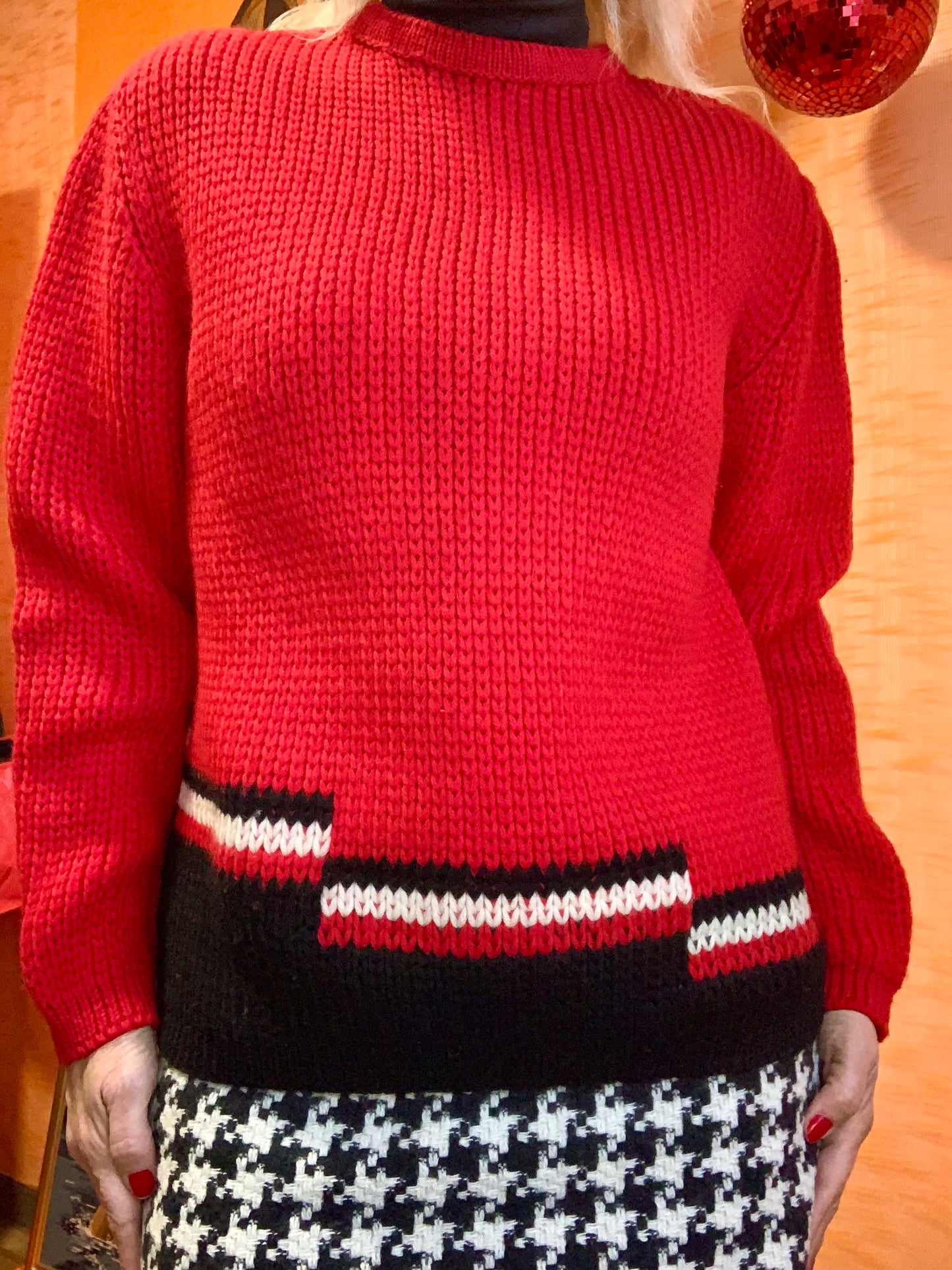 Pull tricoté Création Oberlene Paris Vintage 1970/80