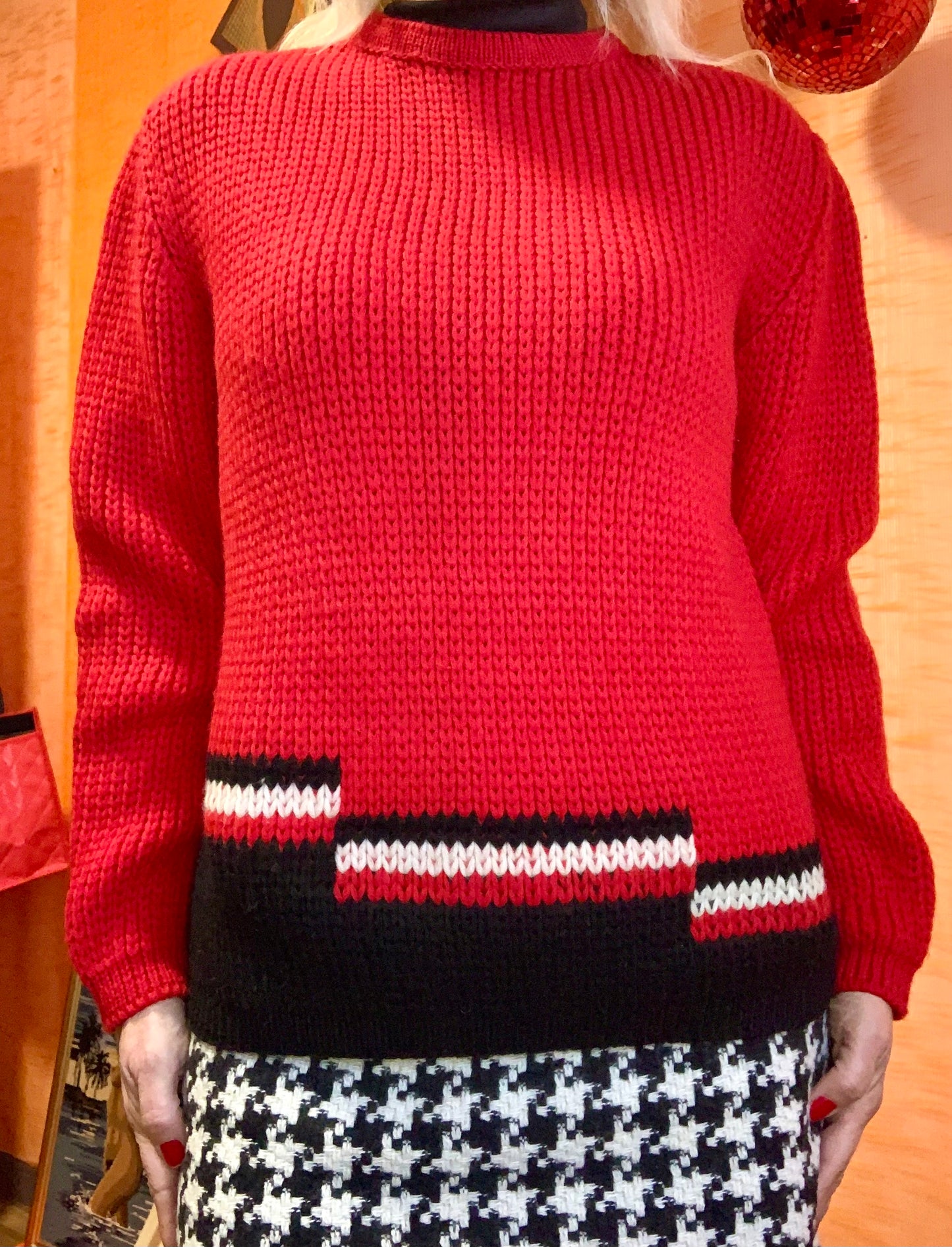 Pull tricoté Création Oberlene Paris Vintage 1970/80