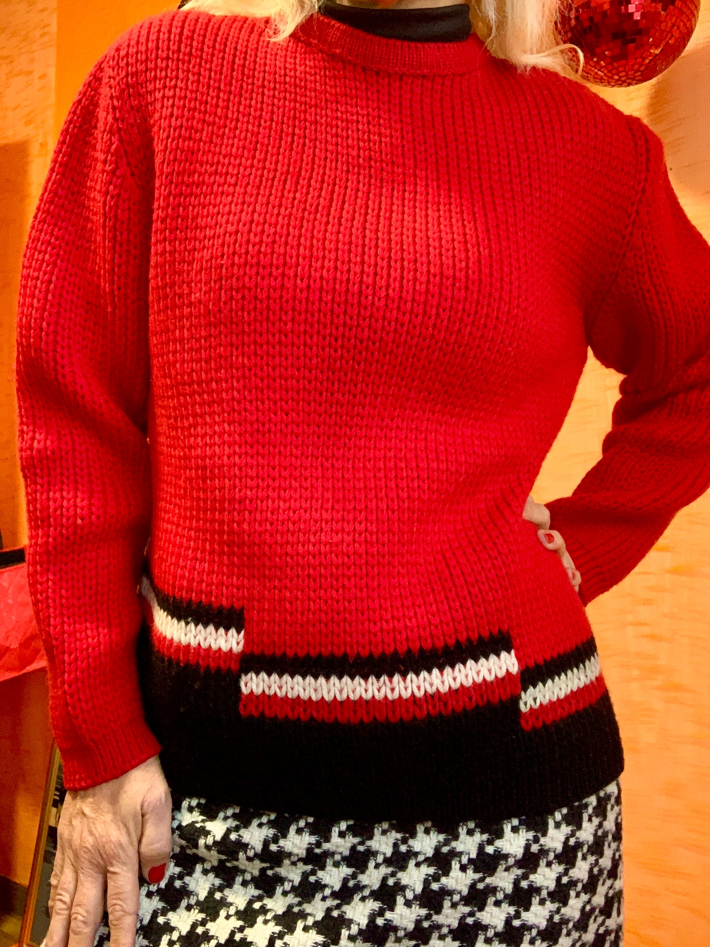 Pull tricoté Création Oberlene Paris Vintage 1970/80