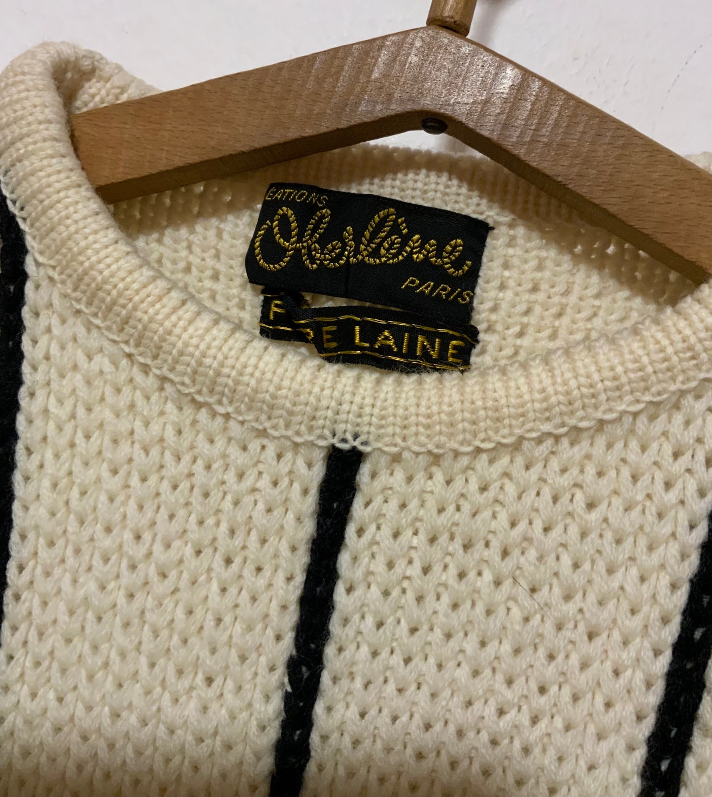 Très beau pull pure laine tricoté Vintage 1970/80