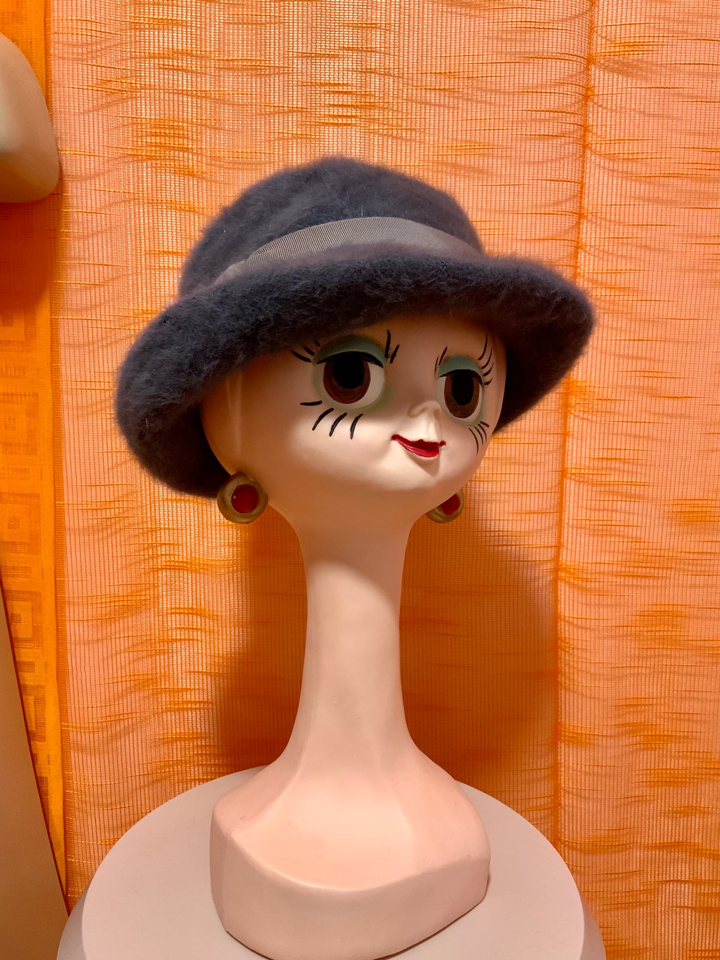 Chapeau Gris laine Angora Vintage France