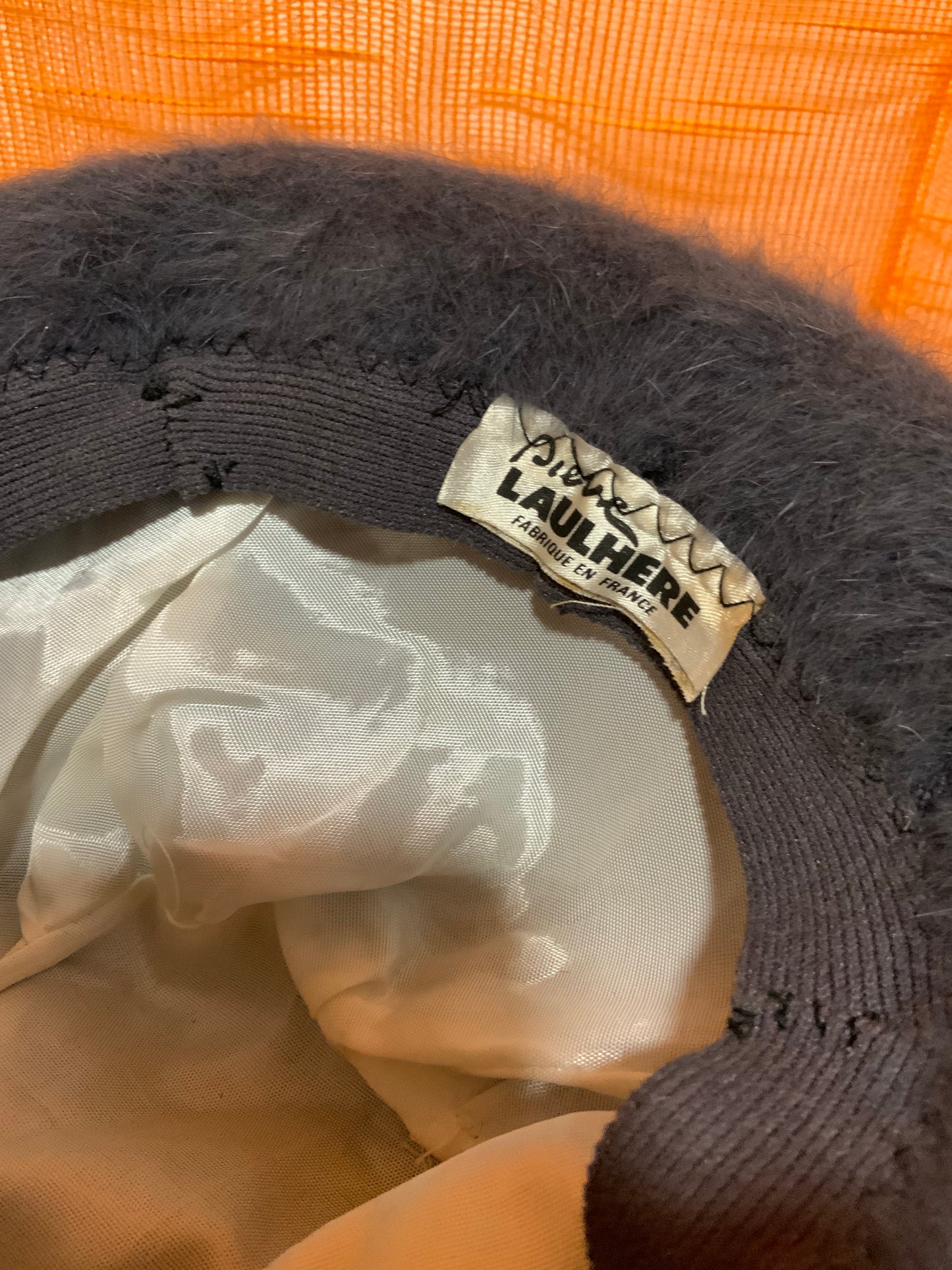 Chapeau Gris laine Angora Vintage France