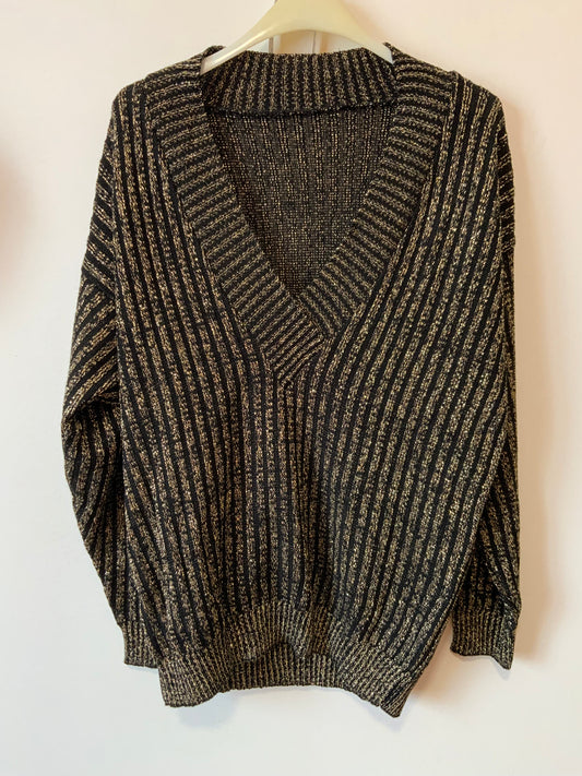 Pull noir et lurex Vintage