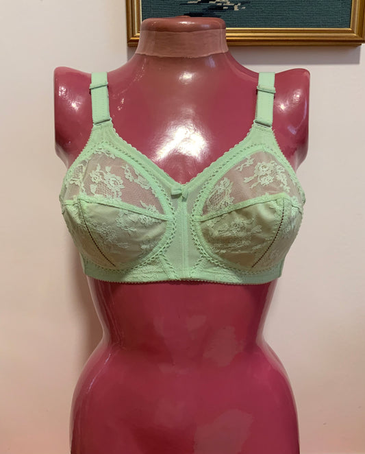 Soutien gorge dentelle verte Triumph Neuf 1970 Vintage Sexy