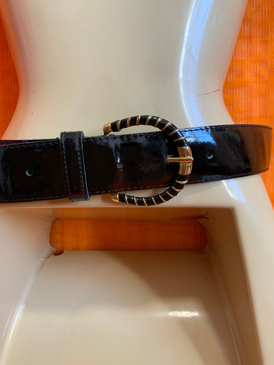 Ceinture Cuir vernis made in France Vintage