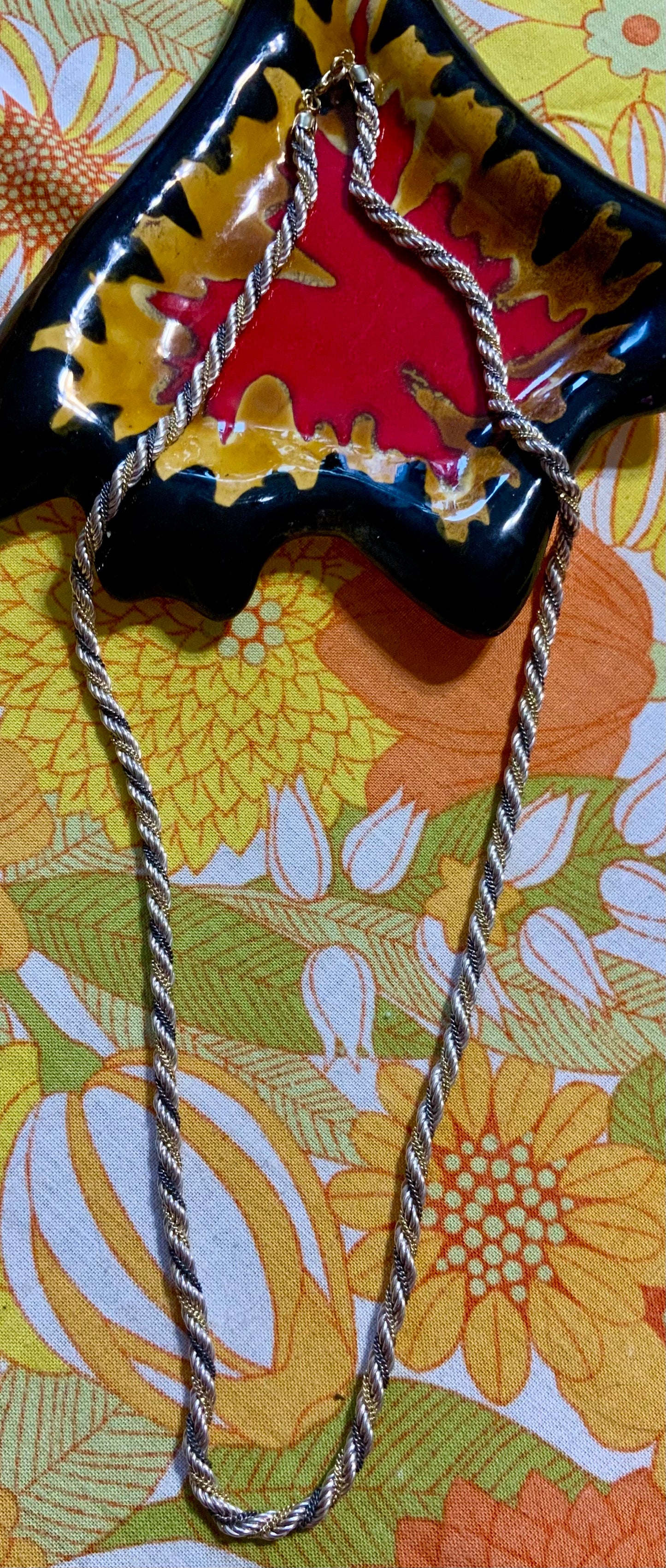 Collier métal 3 couleurs Torsade Vintage 2000’