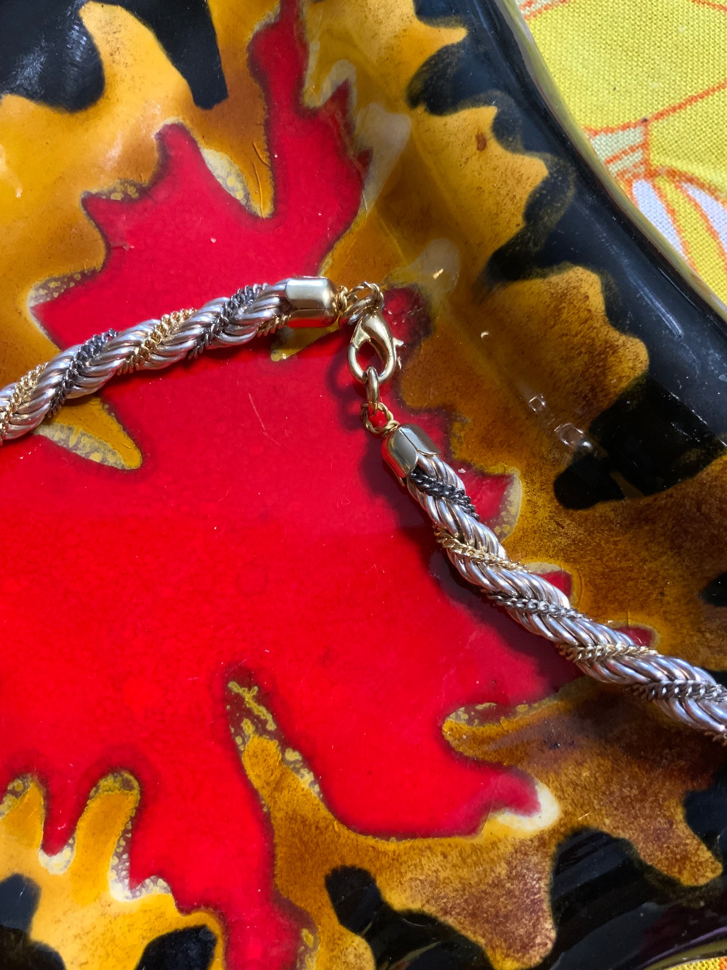 Collier métal 3 couleurs Torsade Vintage 2000’