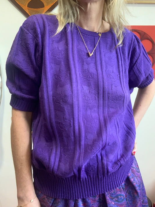 Pull Violet Neuf 1970/80 France Vintage Neuf