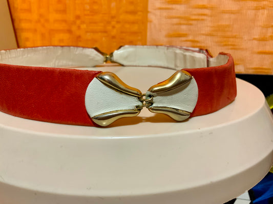 Ceinture Vintage 1960 Cuir rouge